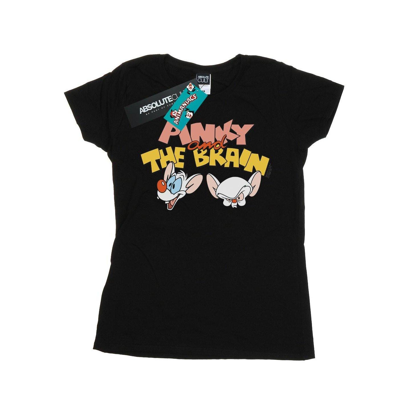 Pinky And The Brain Heads Tshirt Damen Schwarz XXL von Animaniacs