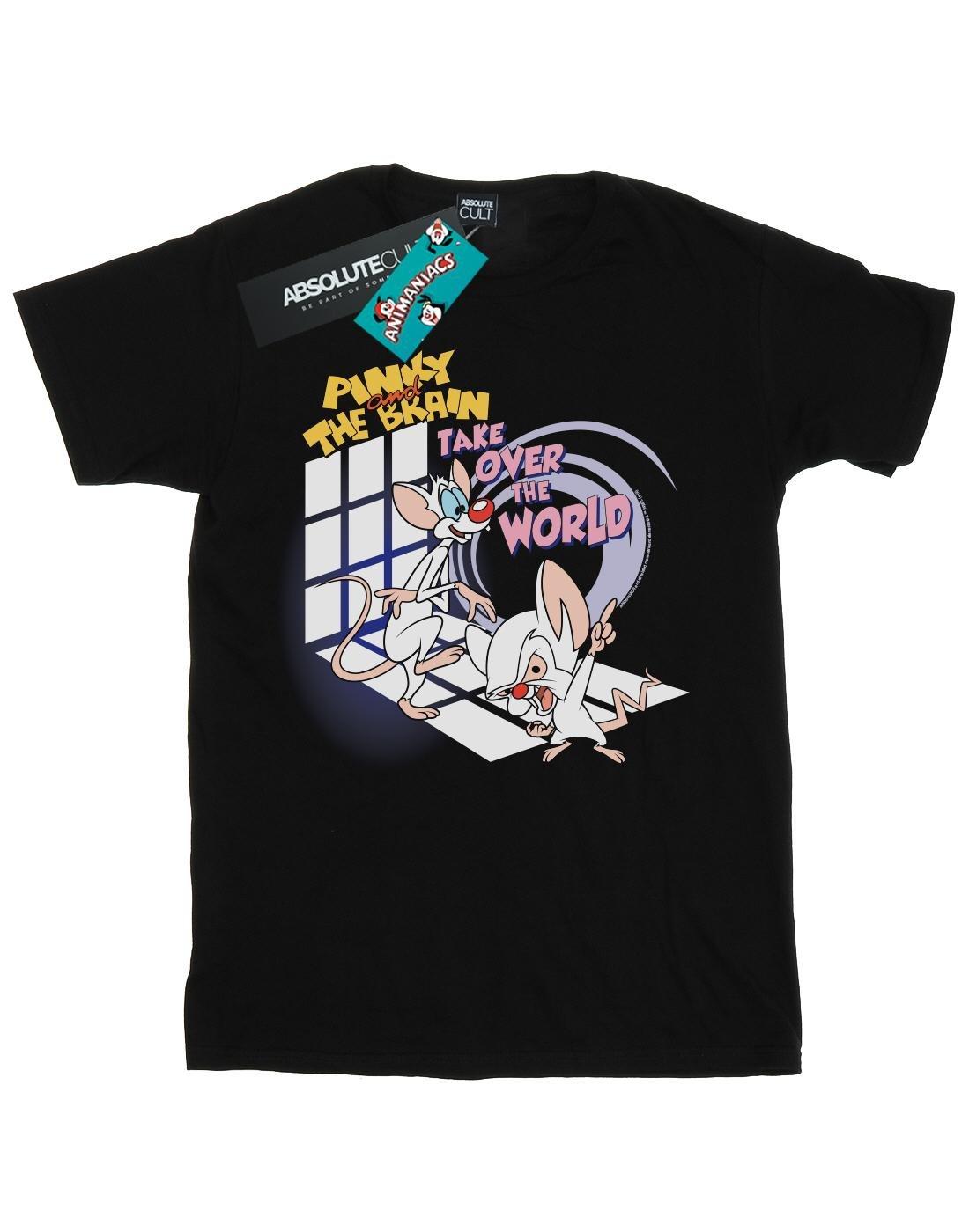 Pinky And The Brain Take Over The World Tshirt Herren Schwarz S von Animaniacs