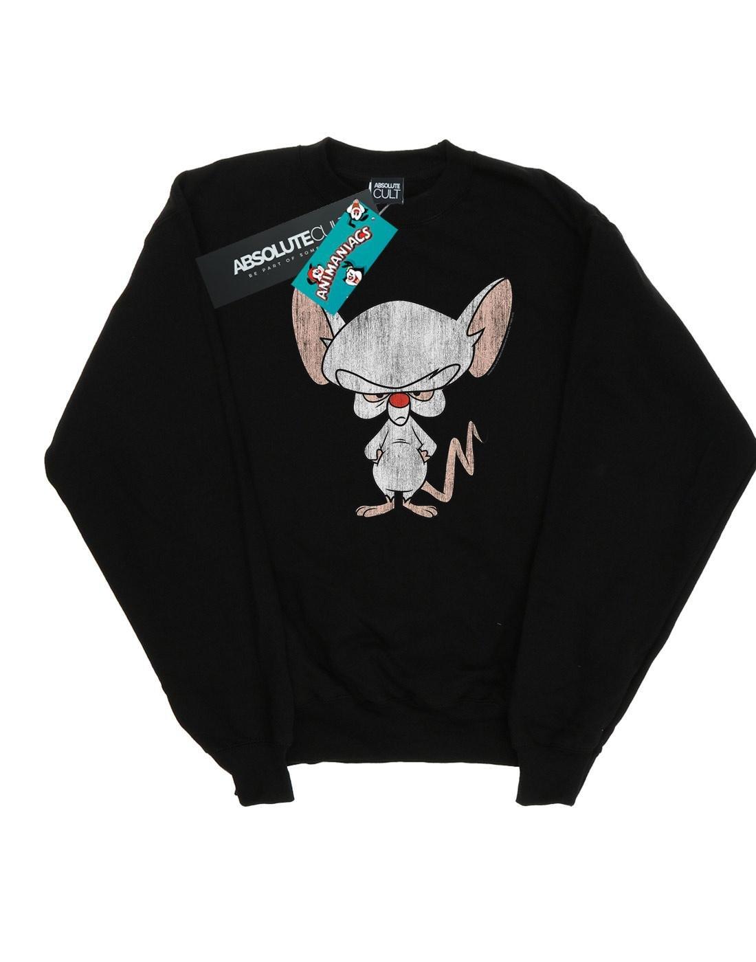 The Brain Classic Pose Sweatshirt Jungen Schwarz 128 von Animaniacs