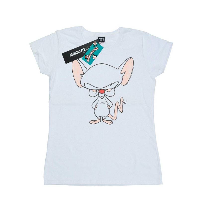 The Brain Classic Pose Tshirt Damen Weiss L von Animaniacs