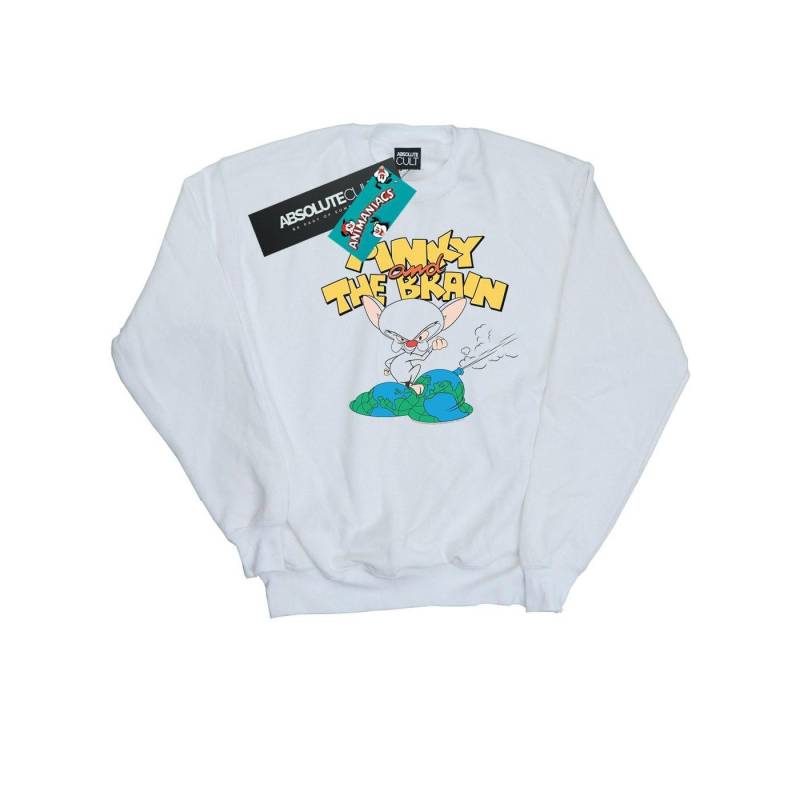 The Brain World Domination Sweatshirt Jungen Weiss 104 von Animaniacs