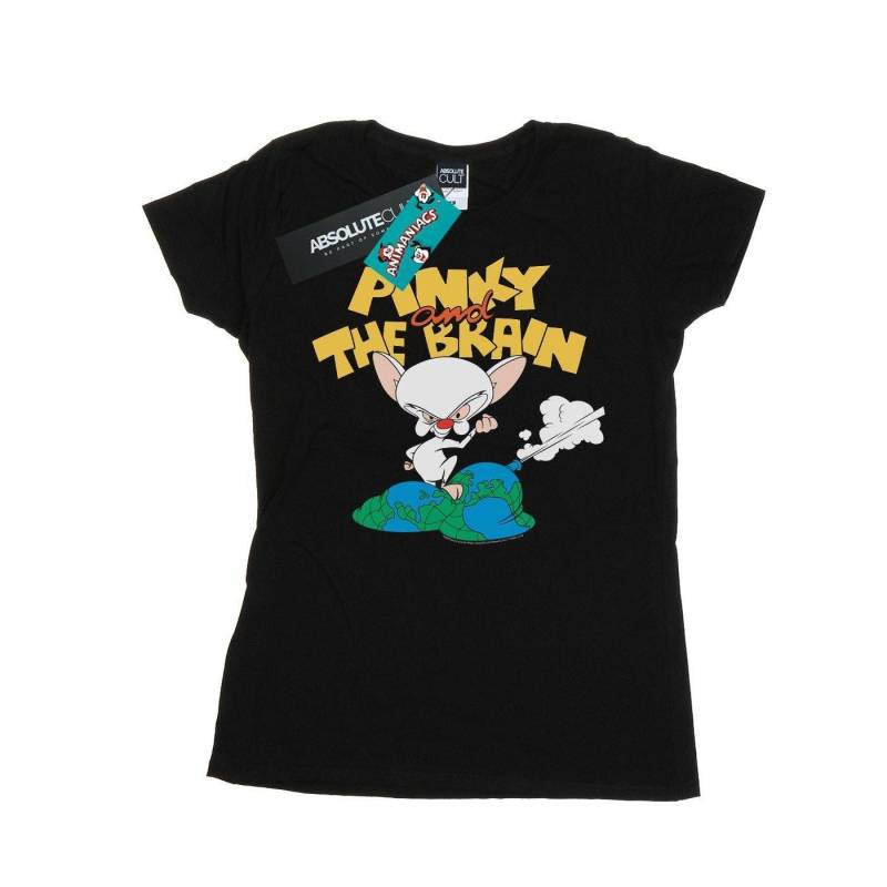 The Brain World Domination Tshirt Damen Schwarz S von Animaniacs