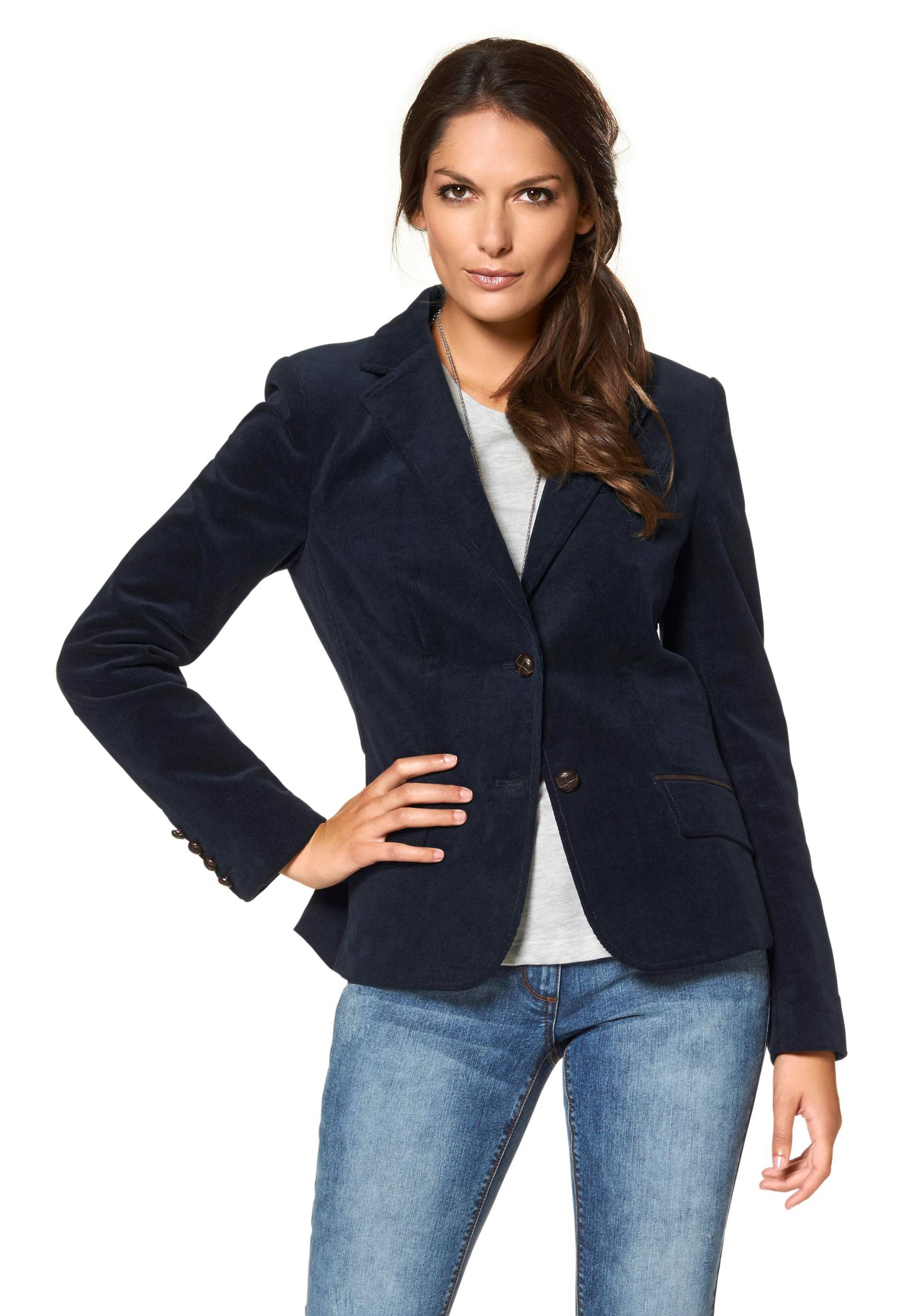 Aniston CASUAL Jackenblazer, mit Stoff-Einfassungen und Ärmelpatches von Aniston CASUAL