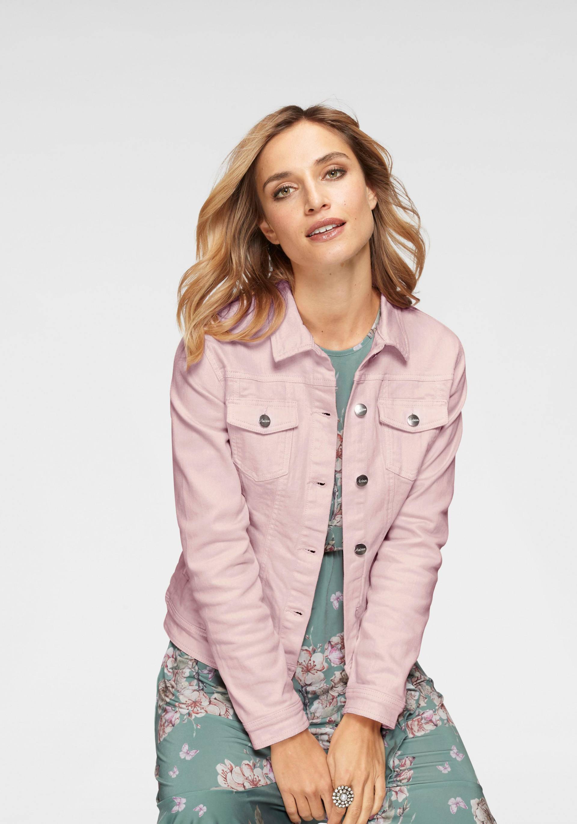 Aniston CASUAL Jeansjacke, in zartem Pastell von Aniston CASUAL