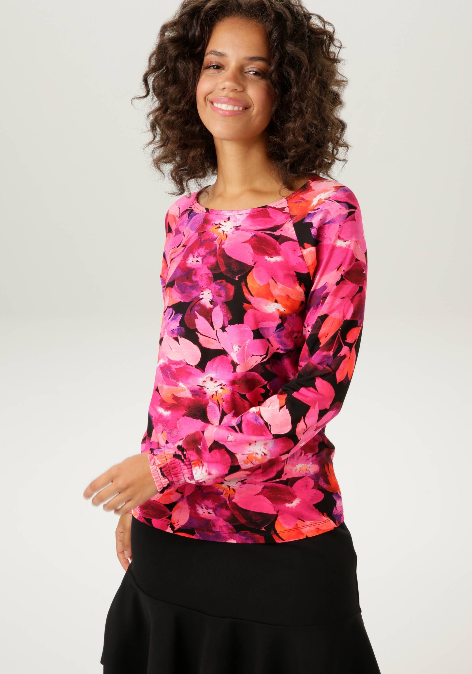 Aniston CASUAL Langarmshirt, mit bezauberndem Blumendruck - NEUE KOLLEKTION von Aniston CASUAL