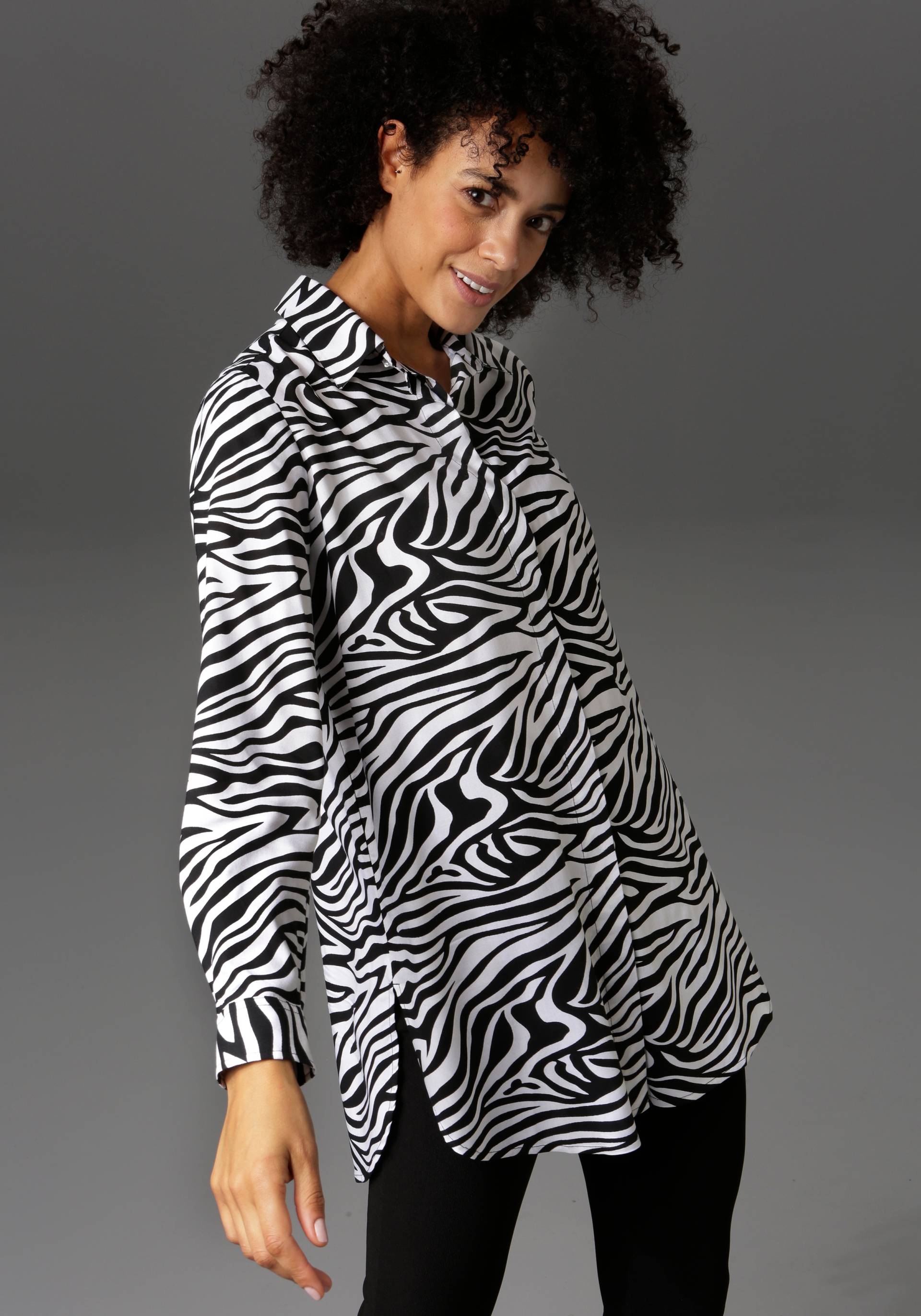 Aniston CASUAL Longbluse, im Zebra-Steifen-Look von Aniston CASUAL