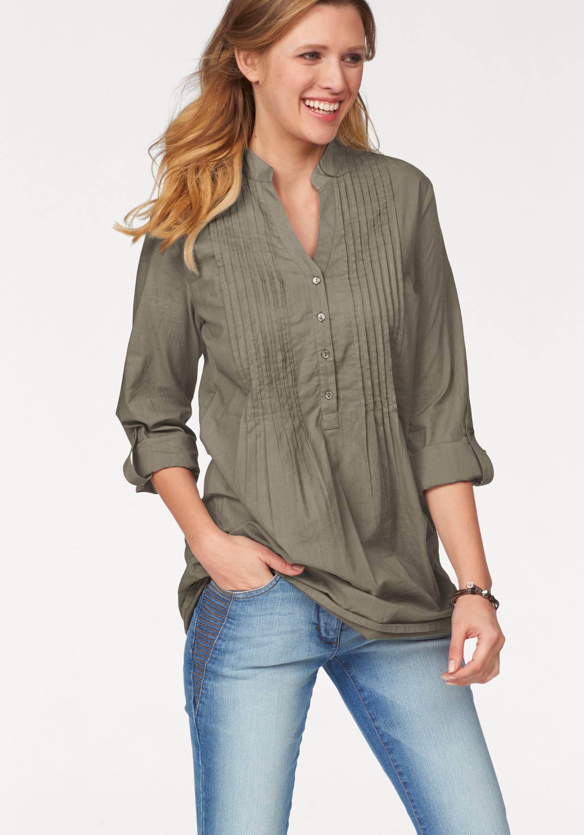 Aniston CASUAL Longbluse, mit dekorativer Biesenverarbeitung von Aniston CASUAL