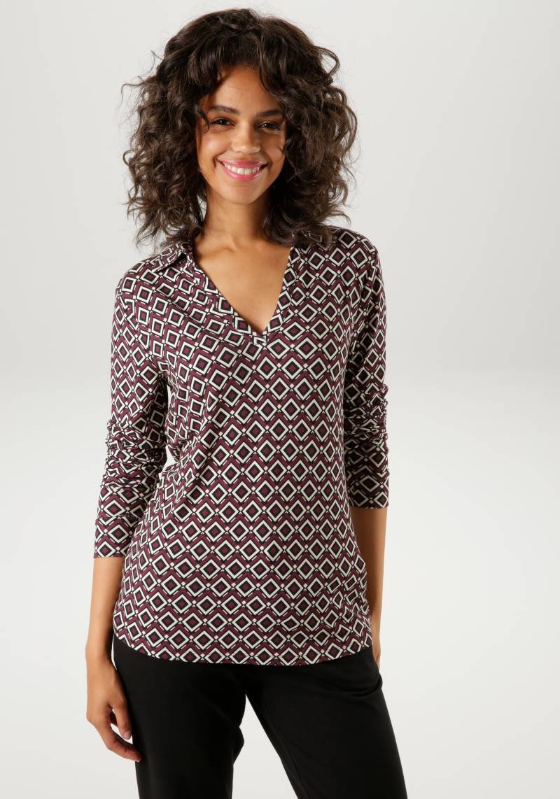 Aniston CASUAL Shirtbluse, mit trendfarbenem Retro-Muster - NEUE KOLLEKTION von Aniston CASUAL