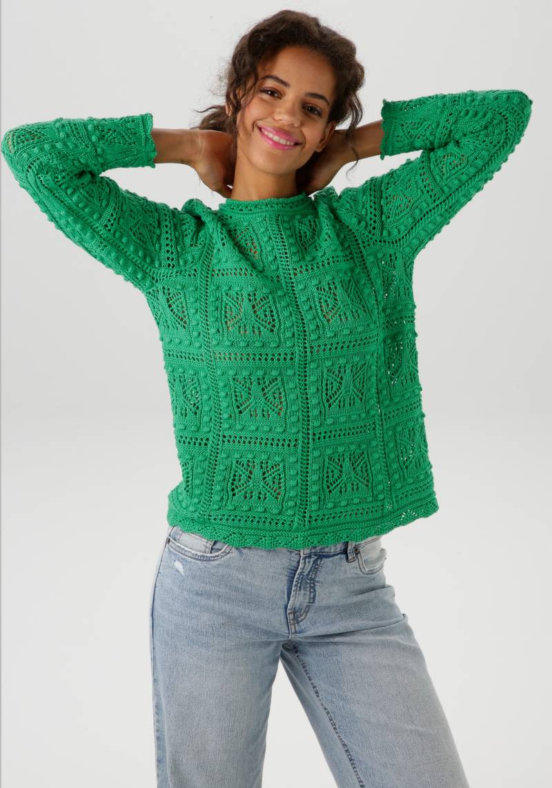 Aniston CASUAL Strickpullover, im attraktiven Ajour-Muster-Mix - NEUE KOLLEKTION von Aniston CASUAL