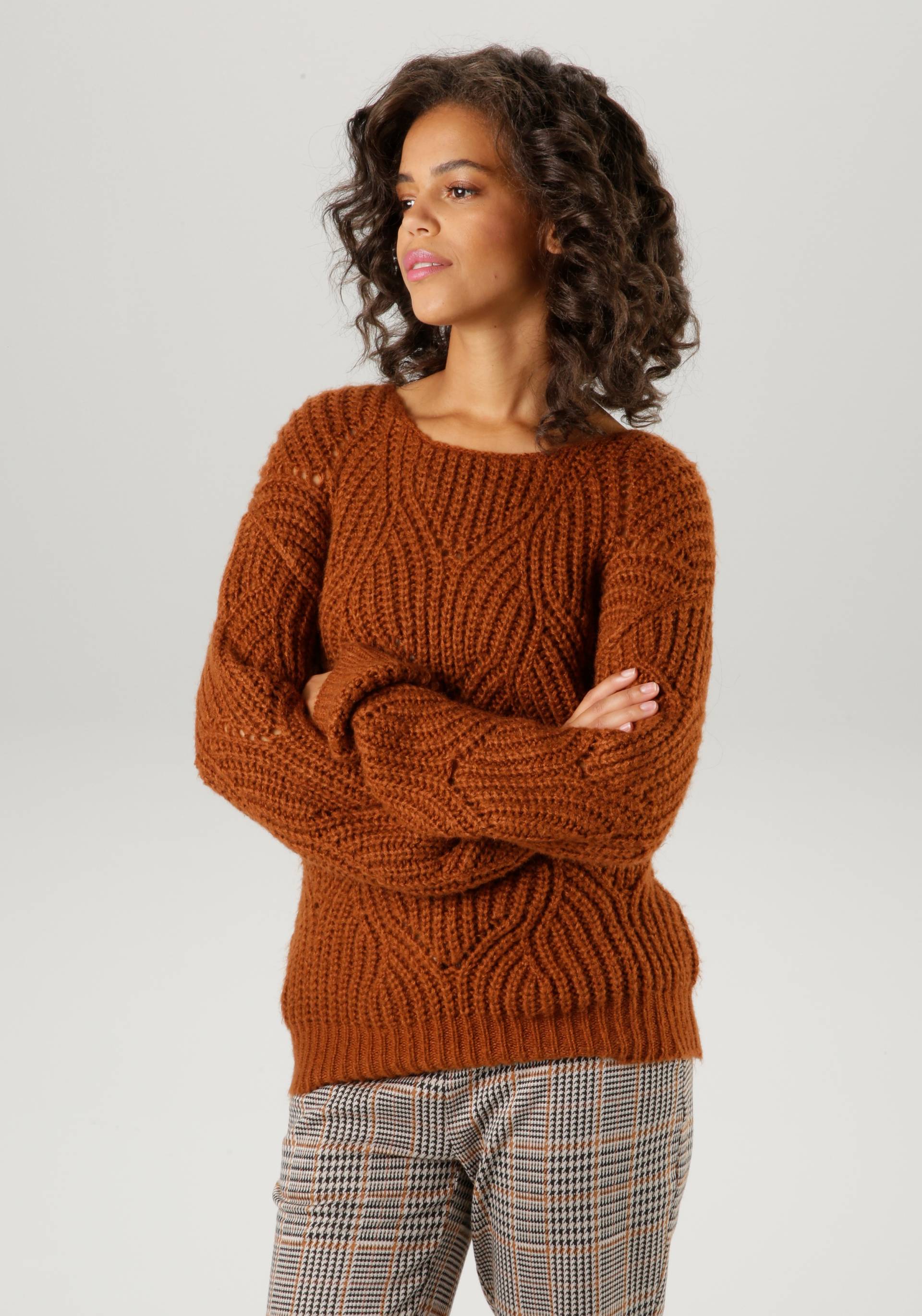 Aniston CASUAL Strickpullover, im dezenten, extravaganten Ajour-Strick-Muster von Aniston CASUAL