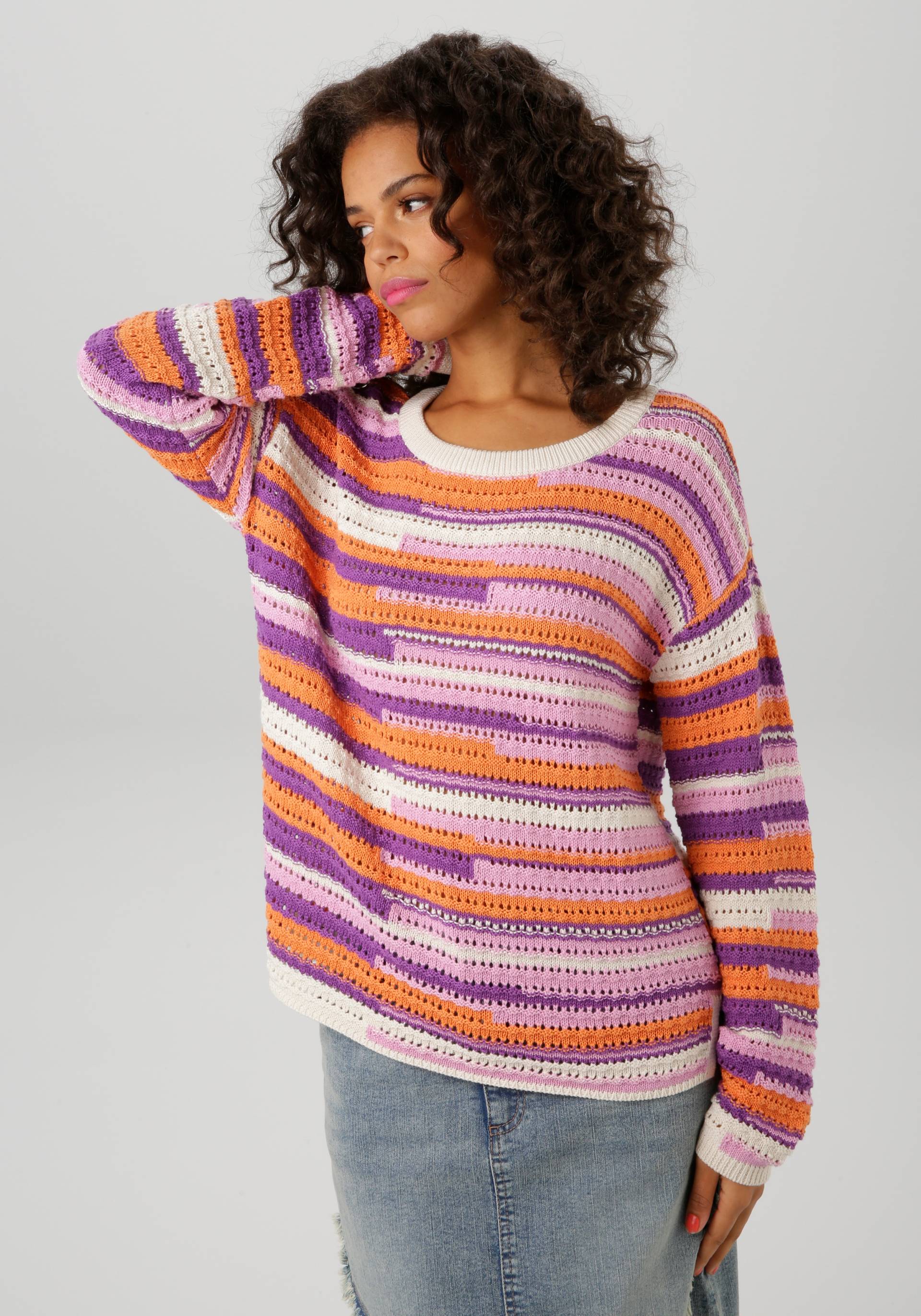 Aniston CASUAL Strickpullover, im extravagantem Streifen-Dessin - NEUE KOLLEKTION von Aniston CASUAL