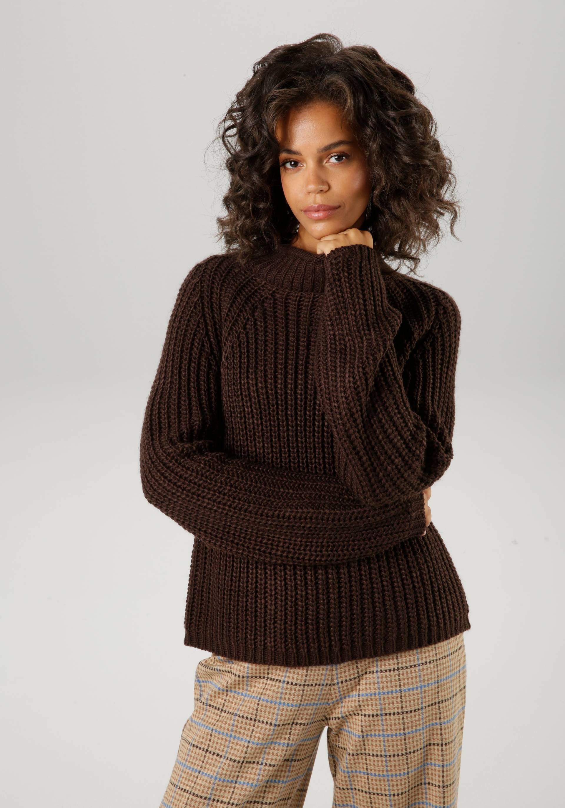 Aniston CASUAL Strickpullover, mit Rollkante am Stehkragen von Aniston CASUAL