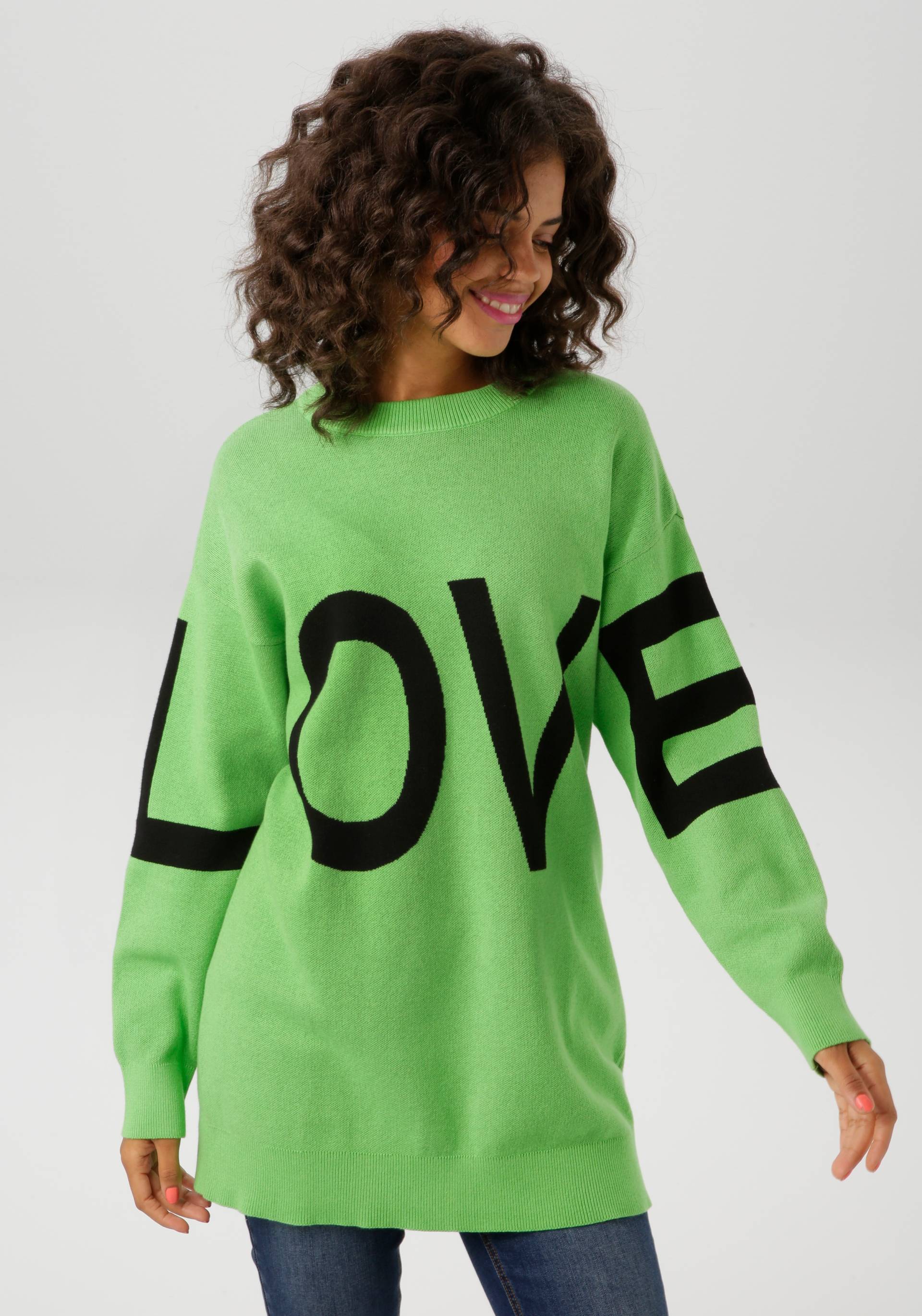 Aniston CASUAL Strickpullover, mit eingestricktem LOVE-Schriftzug - NEUE KOLLEKTION von Aniston CASUAL