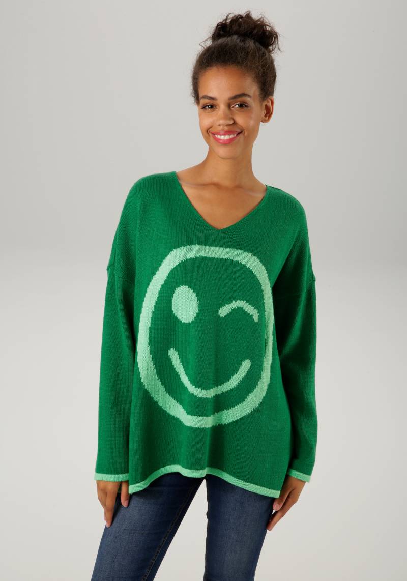 Aniston CASUAL Strickpullover, mit eingestricktem Smiley - NEUE KOLLEKTION von Aniston CASUAL