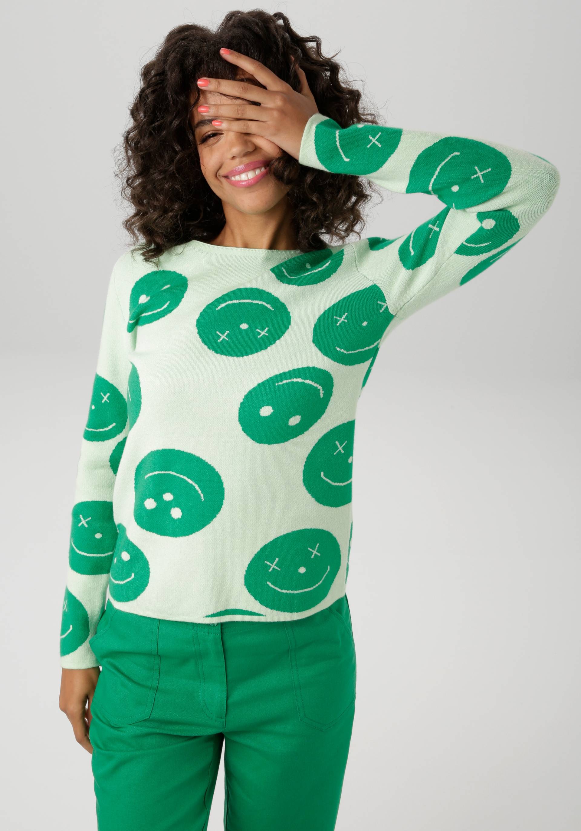 Aniston CASUAL Strickpullover, mit eingestrickten Smileys - NEUE KOLLEKTION von Aniston CASUAL