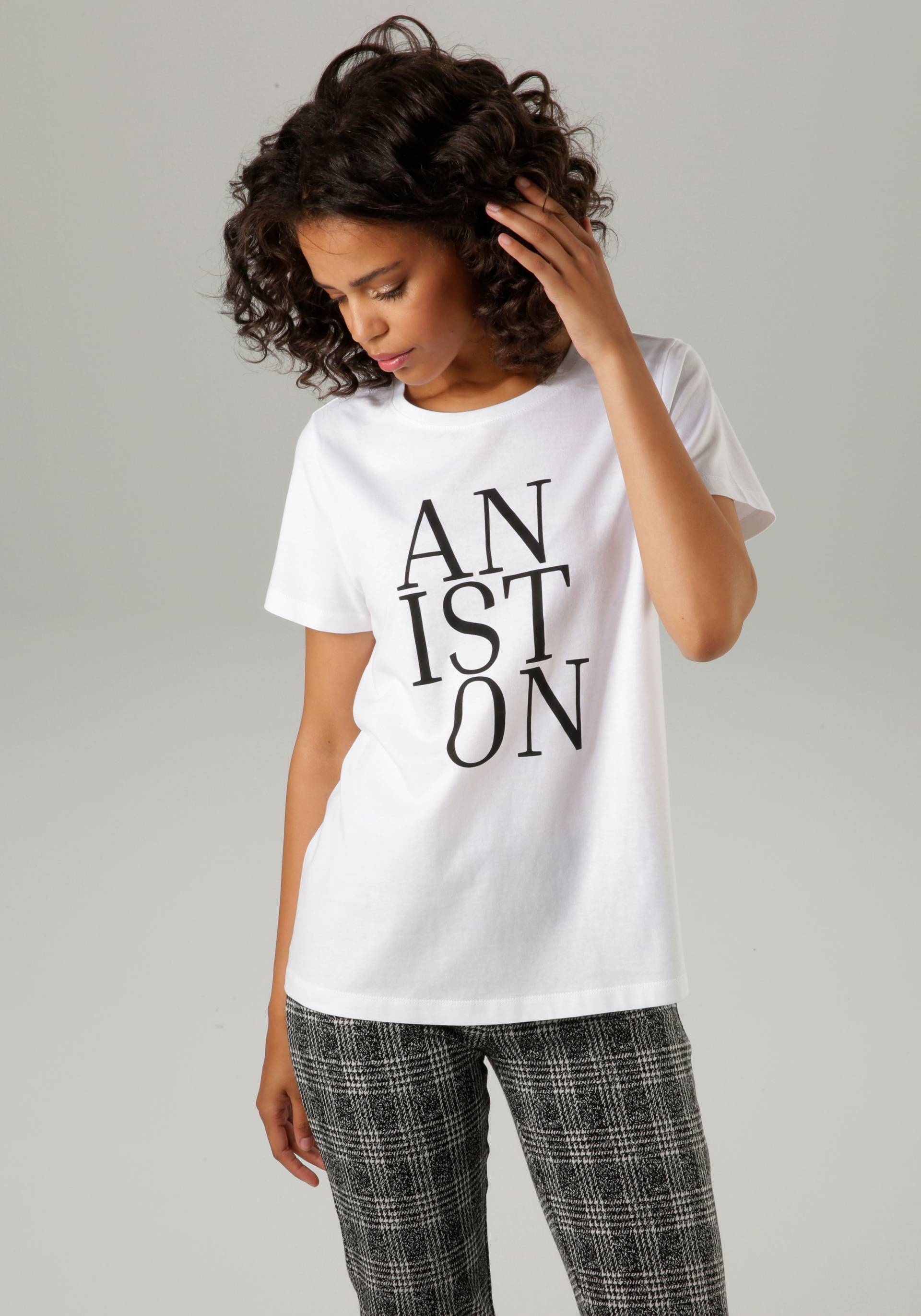 Aniston CASUAL T-Shirt, mit ANISTON-Schriftzug Aniston CASUAL T-Shirt, mit ANISTON-Schriftzug von Aniston CASUAL