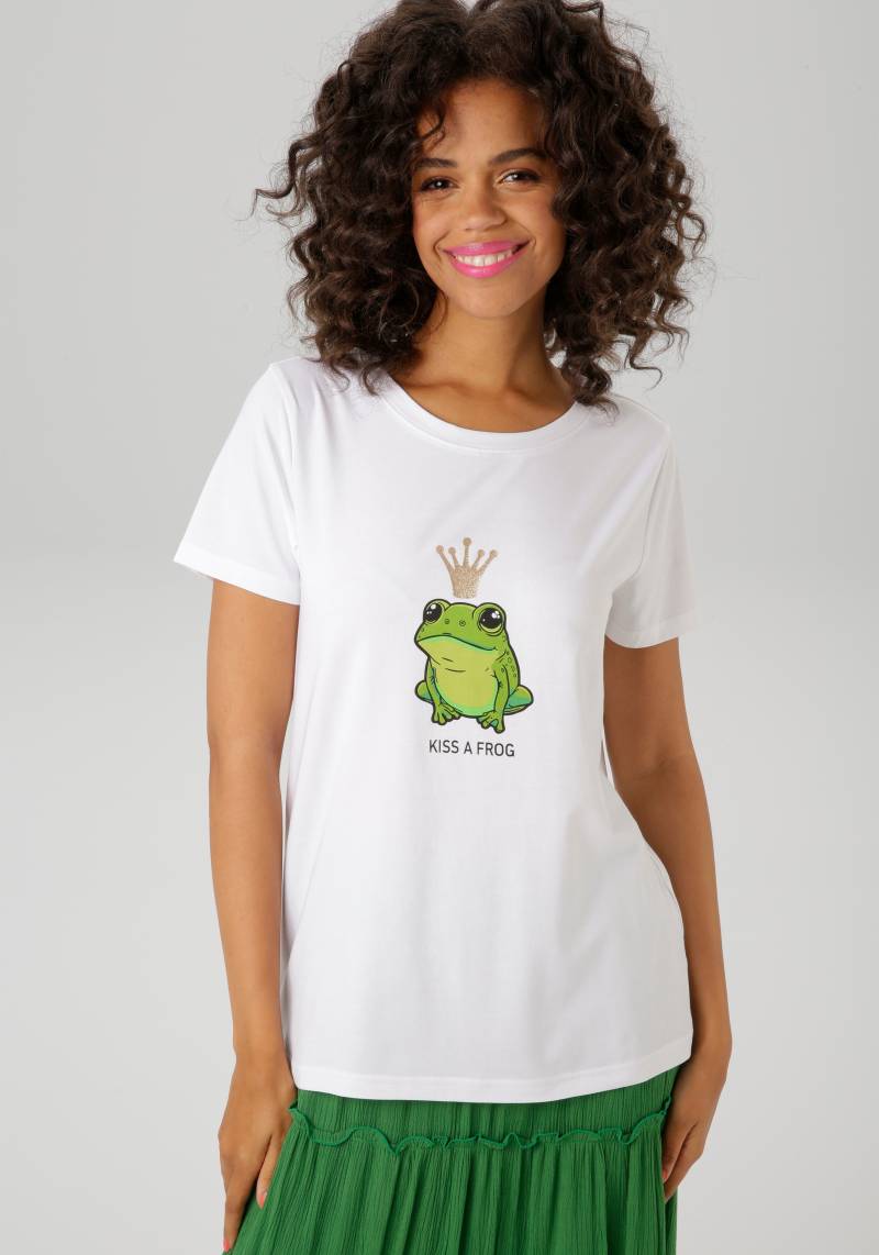 Aniston CASUAL T-Shirt, mit Frosch und glitzernder Krone bedruckt - NEUE KOLLEKTION von Aniston CASUAL