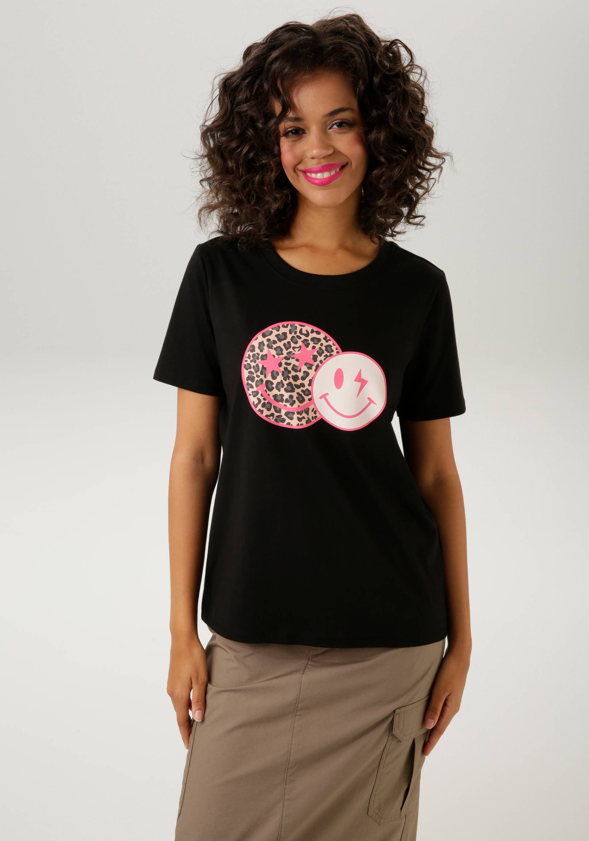 Aniston CASUAL T-Shirt, mit coolen Smileys bedruckt von Aniston CASUAL