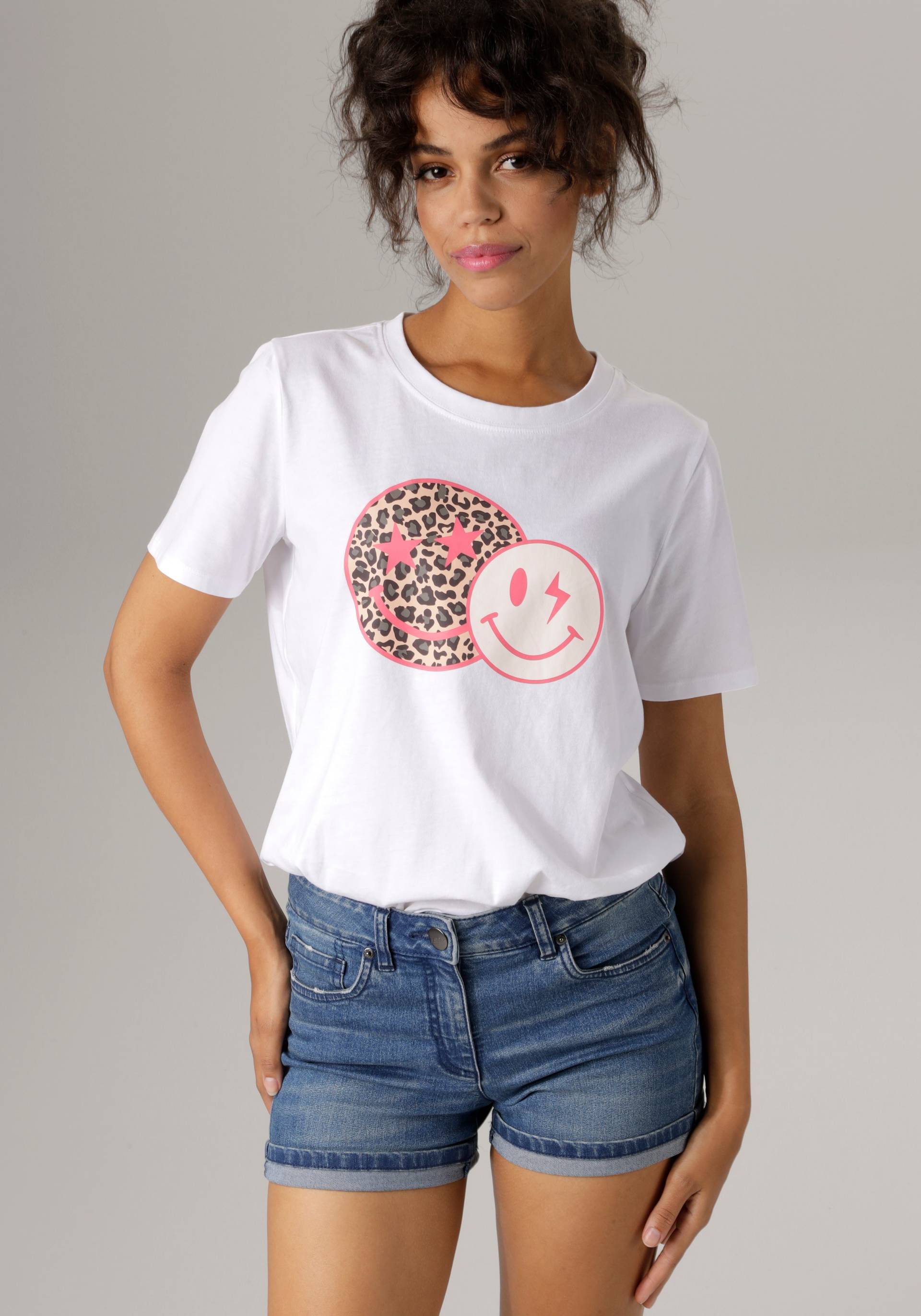 Aniston CASUAL T-Shirt, mit coolen Smileys bedruckt von Aniston CASUAL