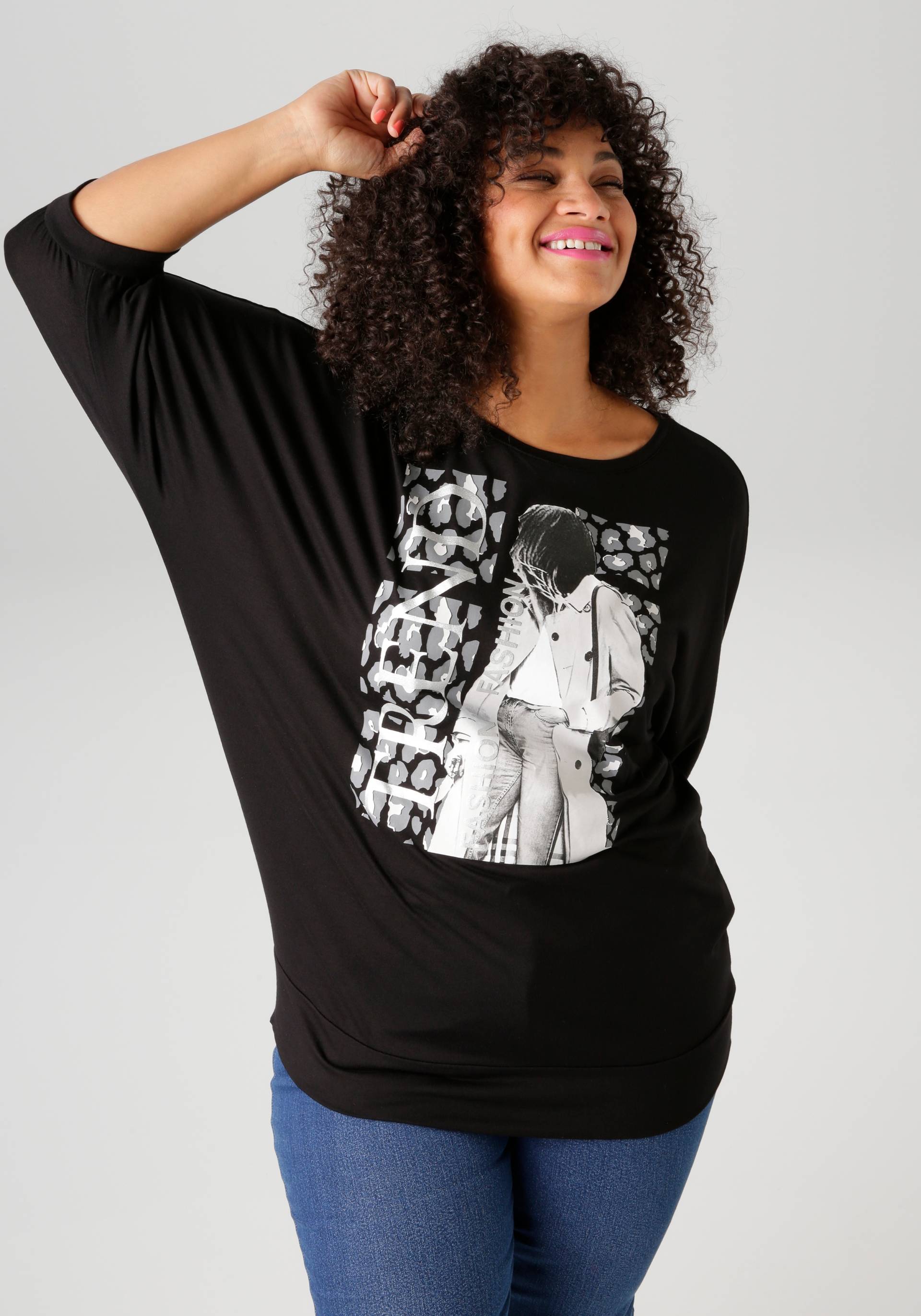 Aniston PLUS 3/4-Arm-Shirt, mit trendigem Druckmotiv - NEUE KOLLEKTION Aniston PLUS 3/4-Arm-Shirt, mit trendigem Druckmotiv - NEUE KOLLEKTION von Aniston PLUS