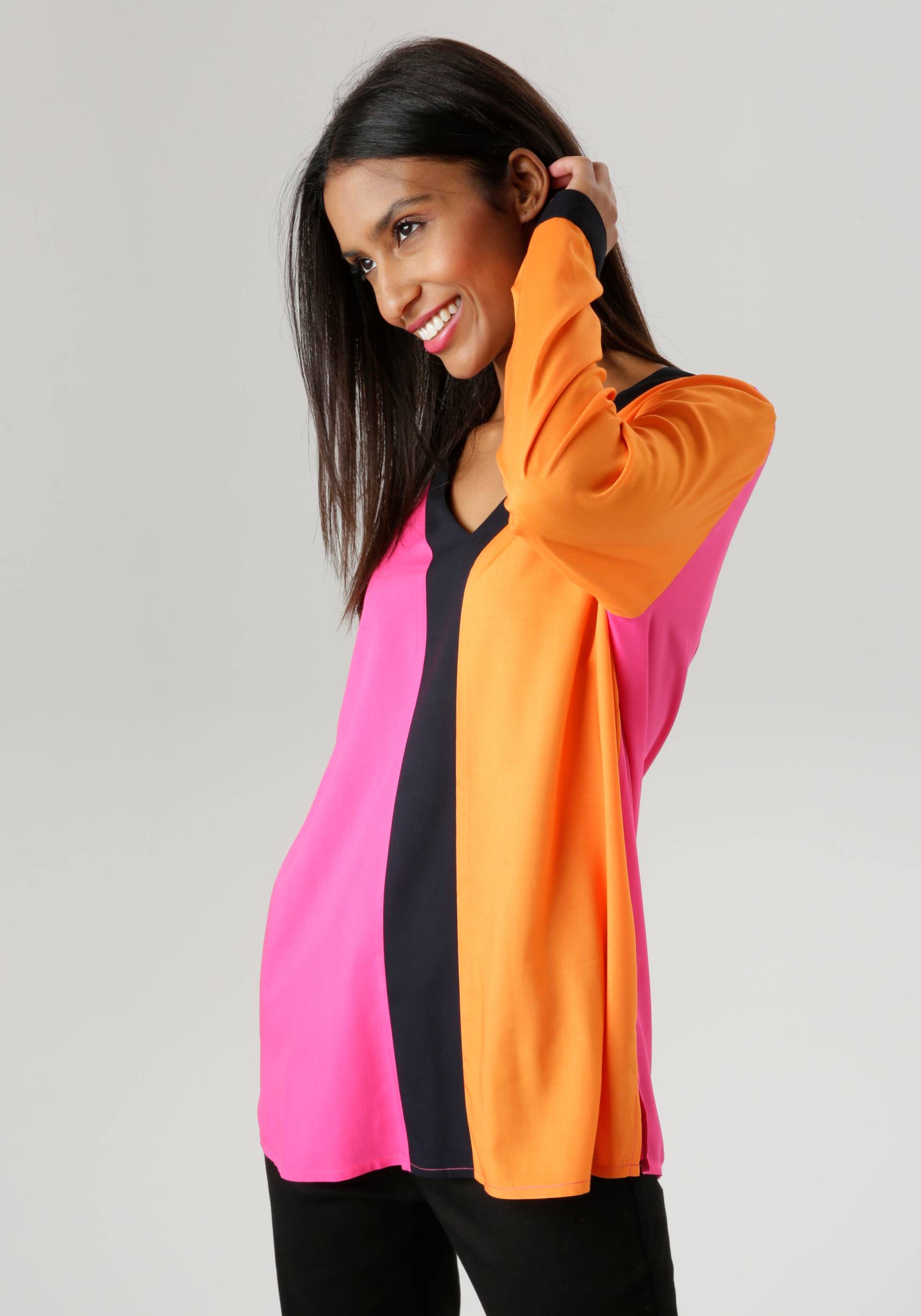 Aniston SELECTED Schlupfbluse, mit trendy Colorblocking von Aniston SELECTED