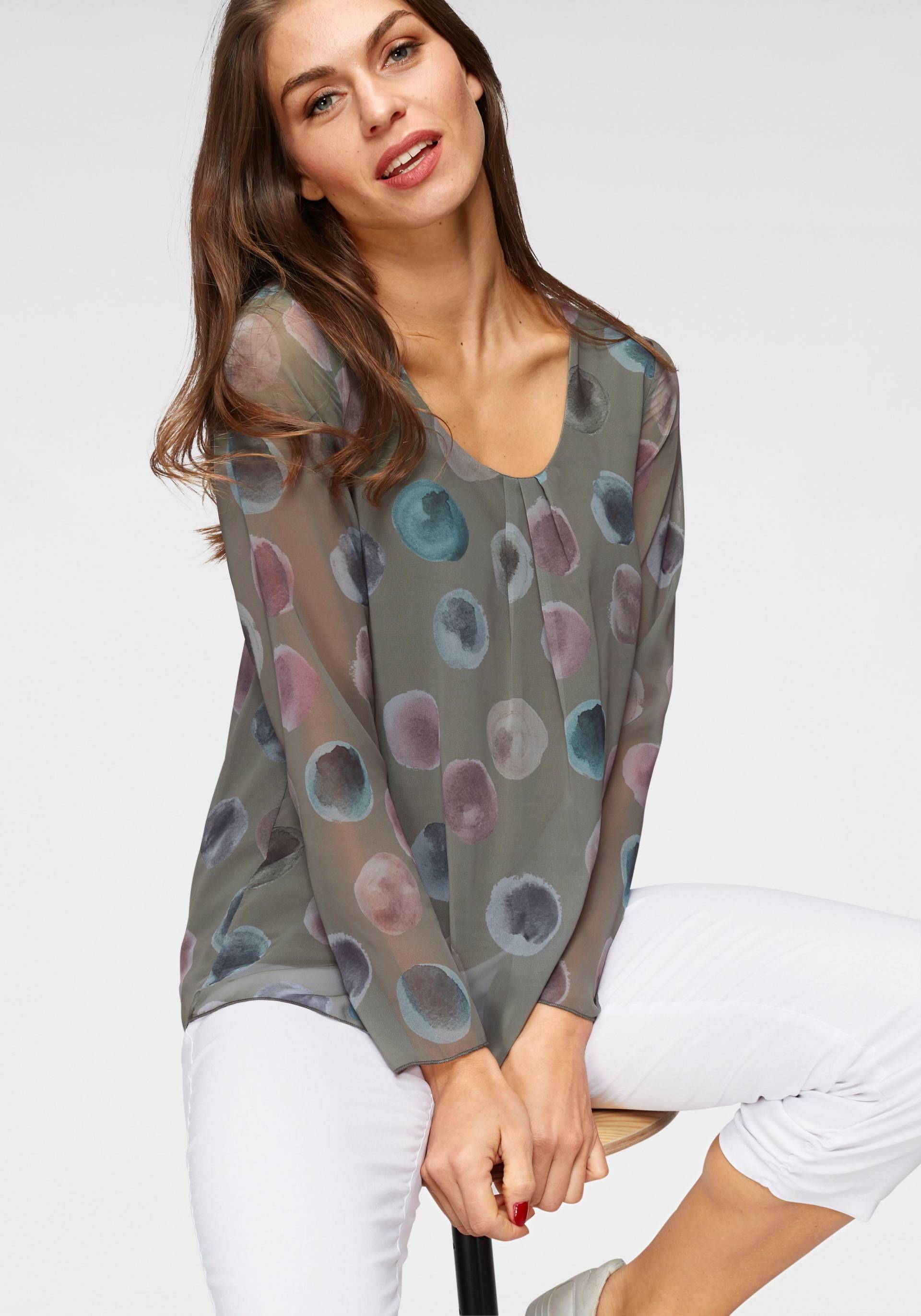 Aniston SELECTED Schlupfbluse, mit blickdichtem Jerseyfutter Aniston SELECTED Schlupfbluse, mit blickdichtem Jerseyfutter von Aniston SELECTED