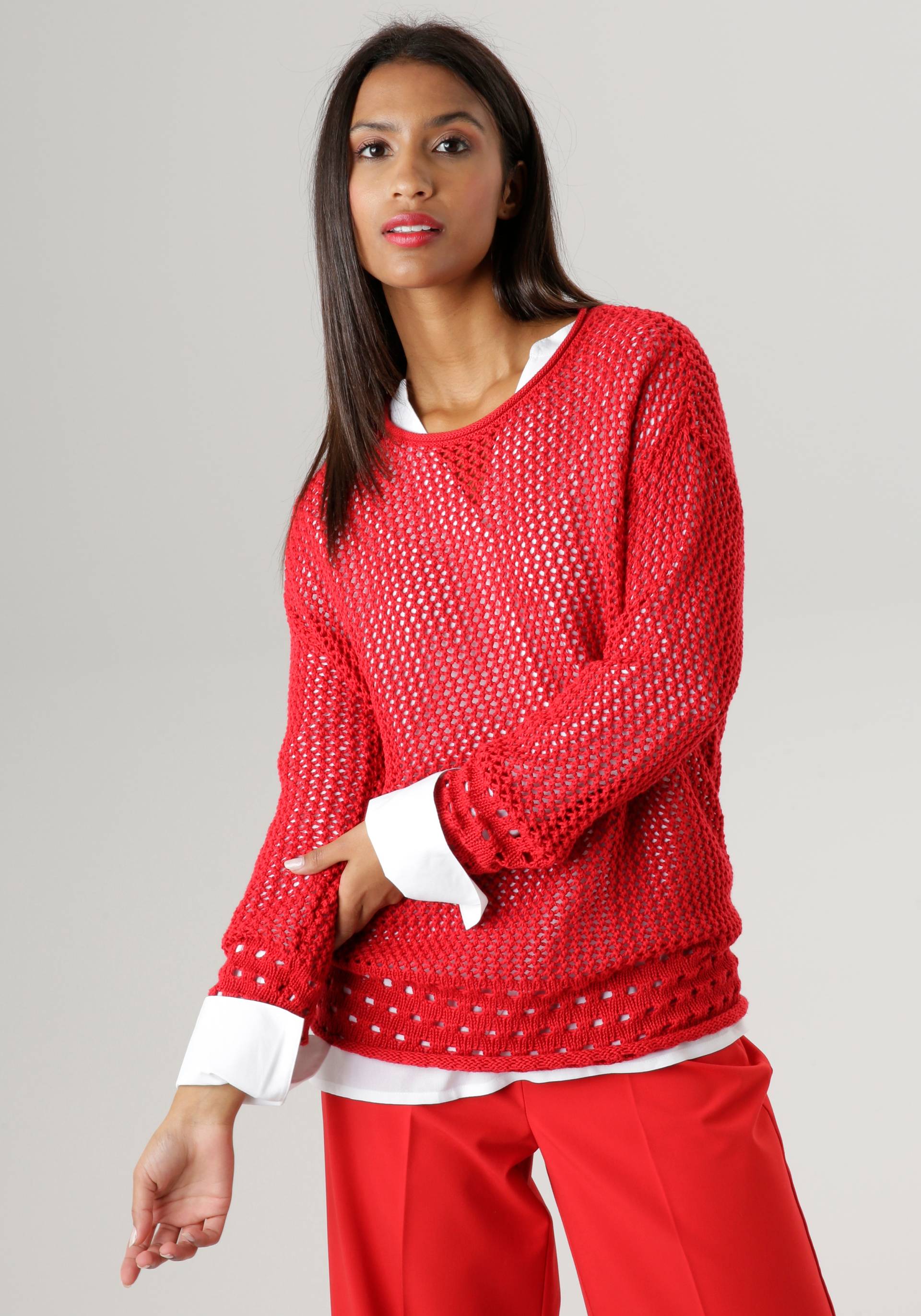 Aniston SELECTED Strickpullover, in Netzoptik von Aniston SELECTED