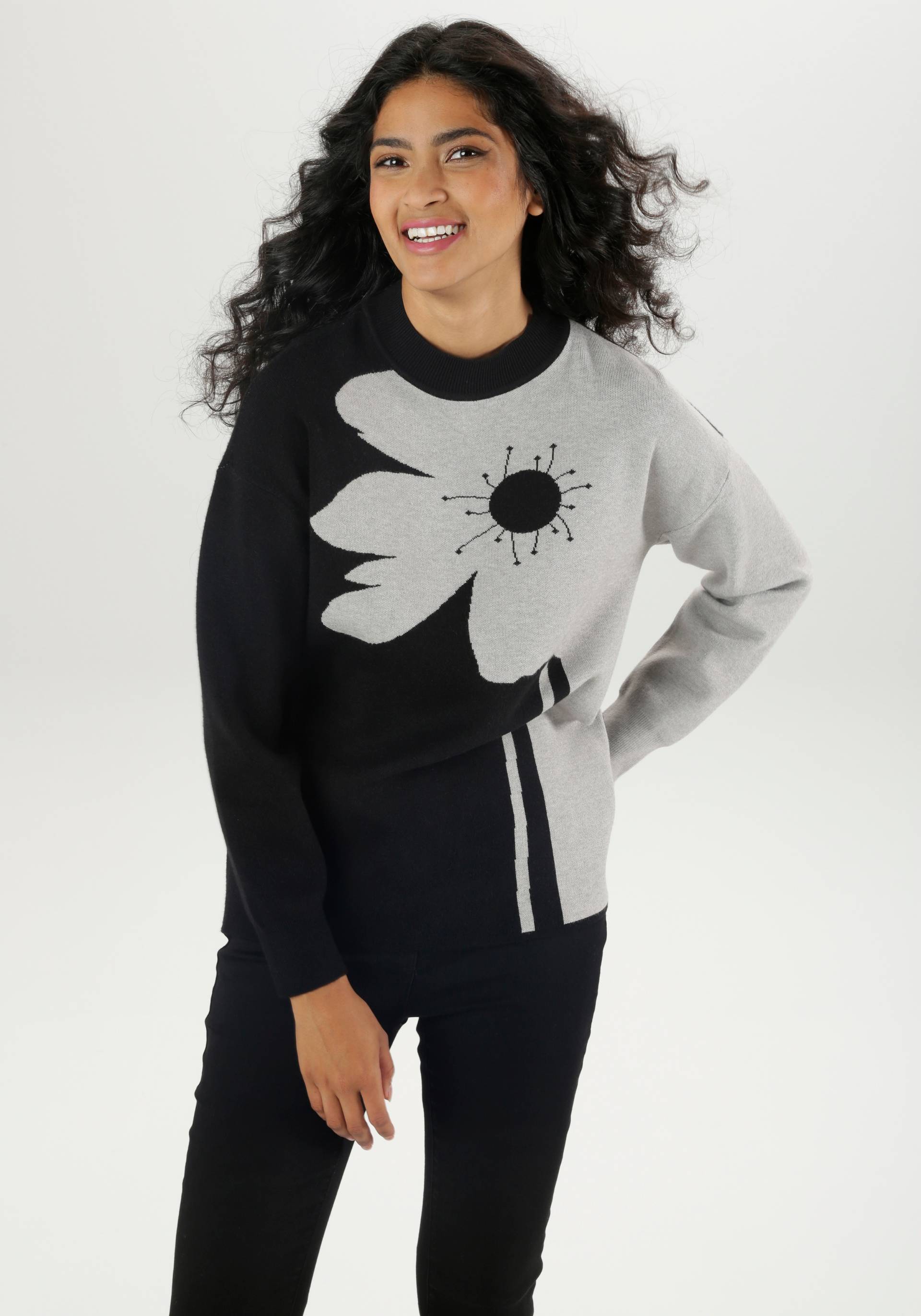 Aniston SELECTED Strickpullover, mit plakativem Blumendessin - NEUE KOLLEKTION von Aniston SELECTED