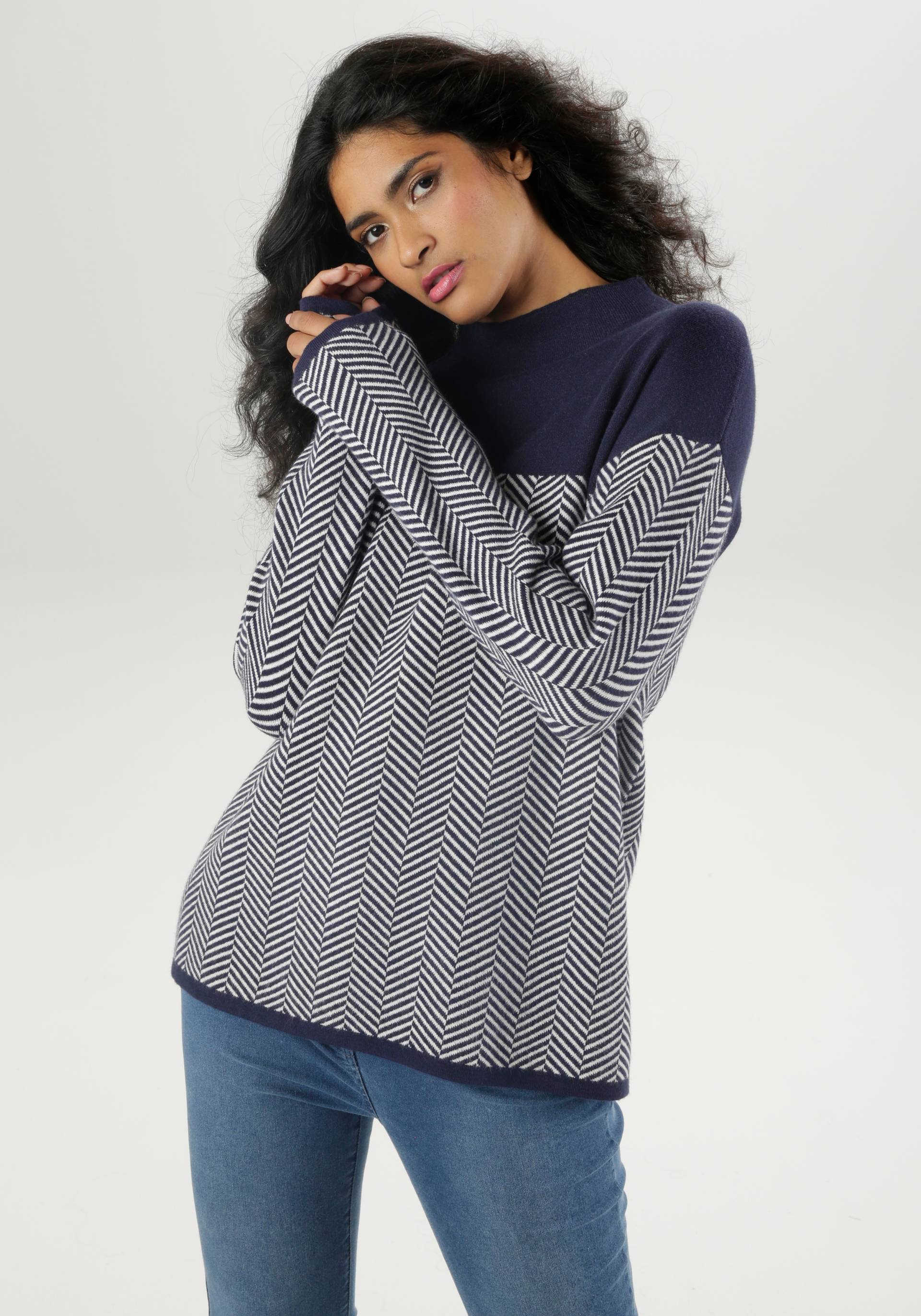 Aniston SELECTED Strickpullover, mit weiterem Stehkragen - NEUE KOLLEKTION von Aniston SELECTED