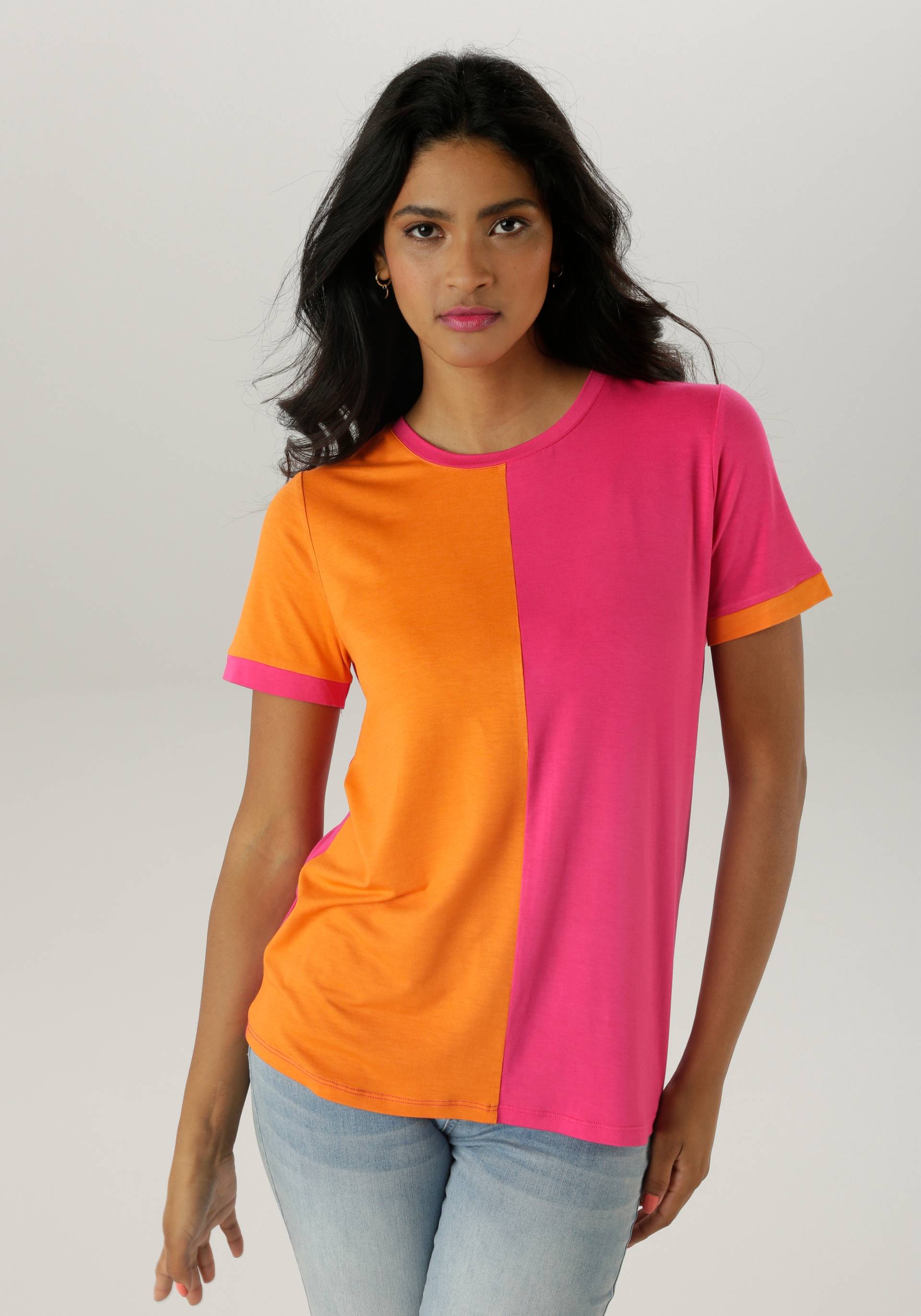 Aniston SELECTED T-Shirt, mit trend- und farbstarken Colorblock - NEUE KOLLEKTION von Aniston SELECTED