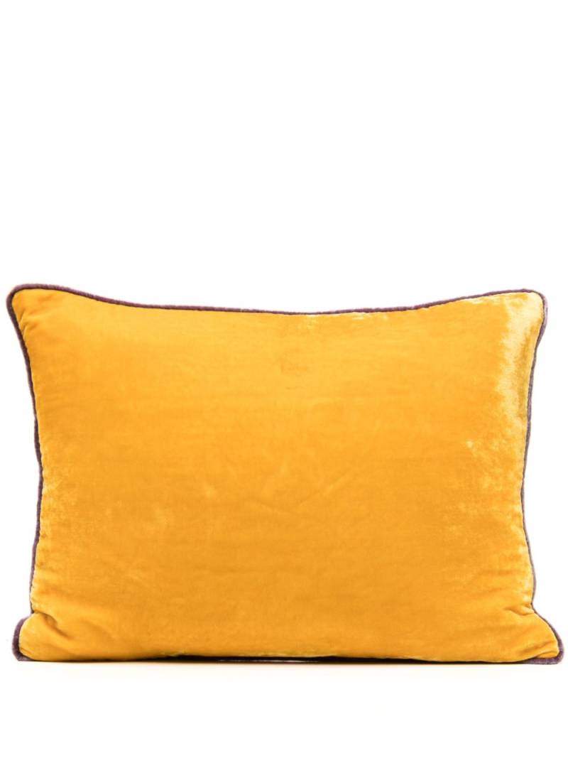 Anke Drechsel contrasting-border velvet cushion - Yellow von Anke Drechsel