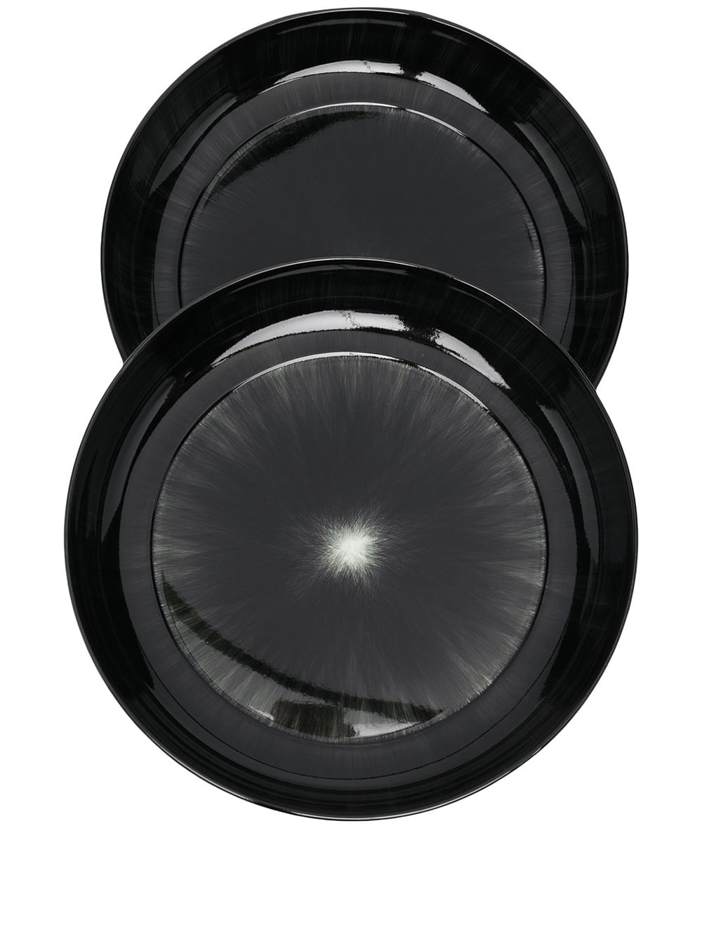 Ann Demeulemeester X Serax two set porcelain plates - Black von Ann Demeulemeester X Serax