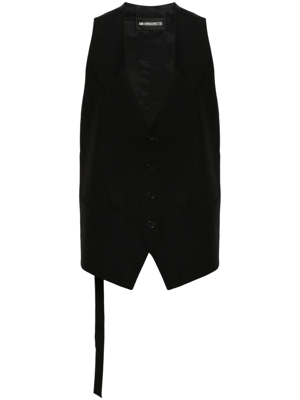 Ann Demeulemeester asymmetric-hem waistcoat - Black von Ann Demeulemeester