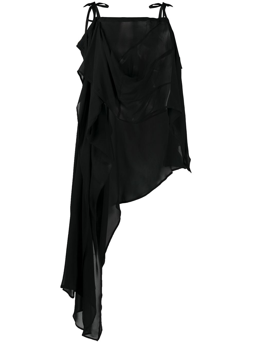 Ann Demeulemeester asymmetric midi dress - Black von Ann Demeulemeester