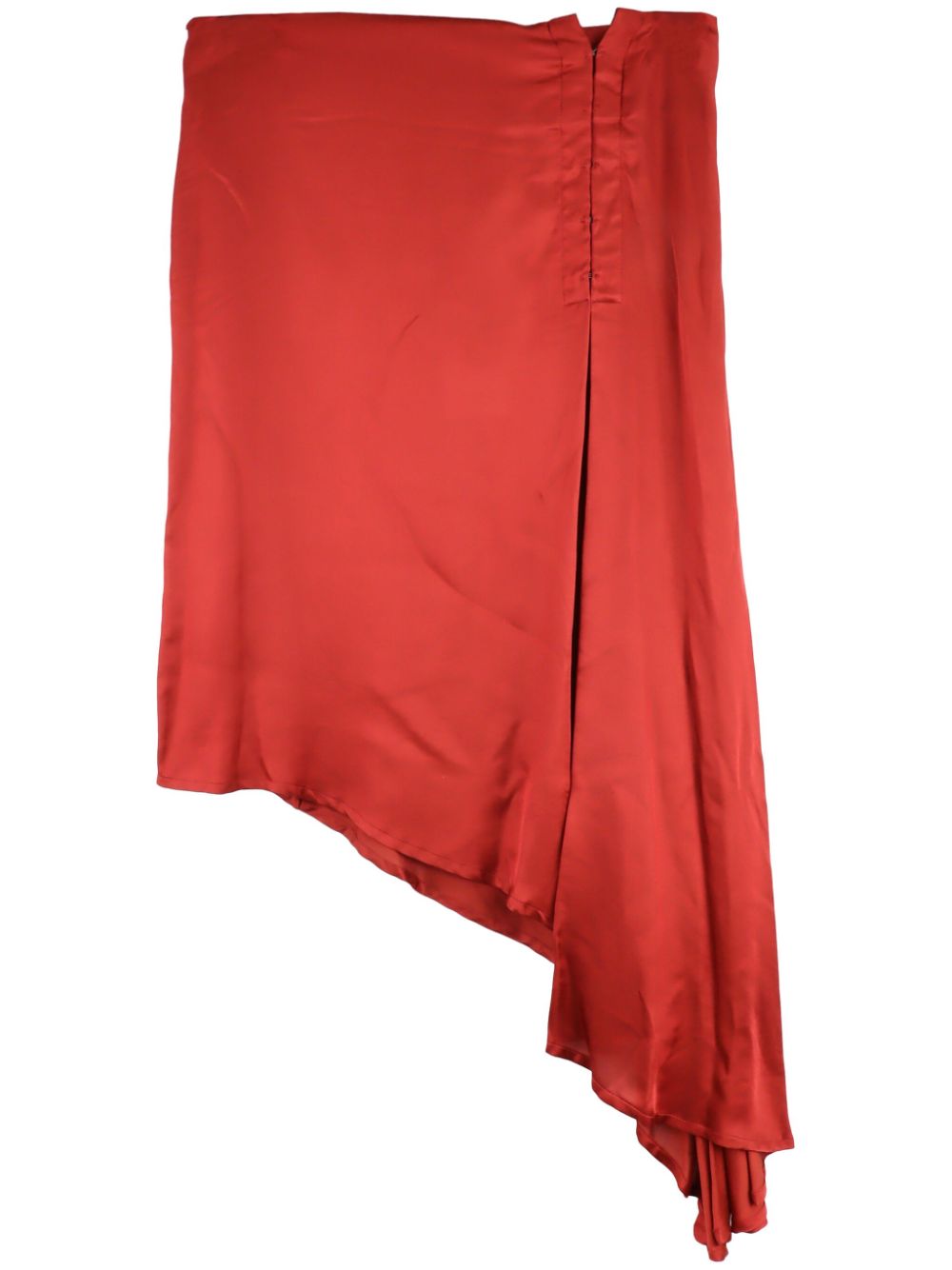 Ann Demeulemeester asymmetric satin skirt - Red von Ann Demeulemeester