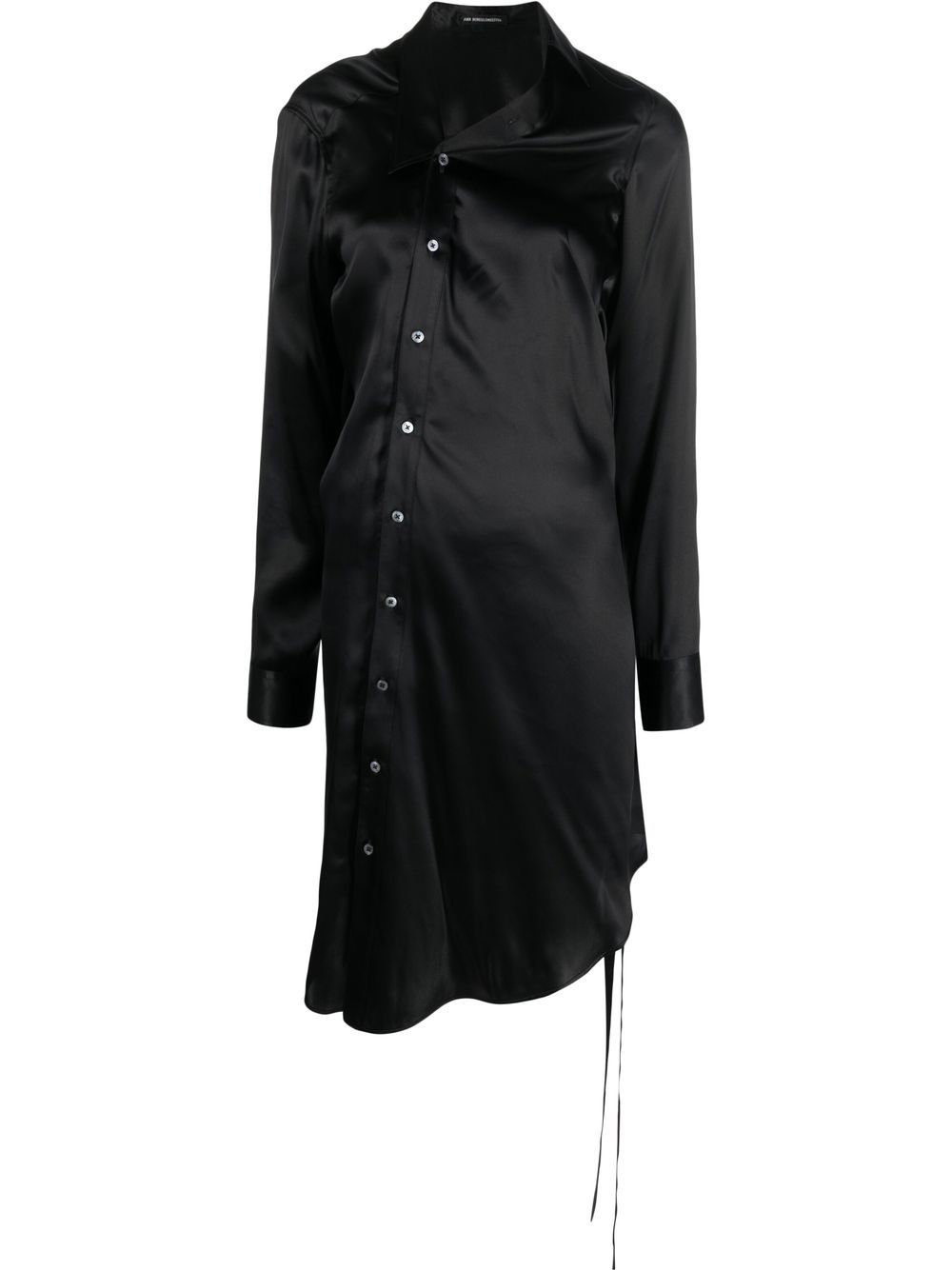 Ann Demeulemeester asymmetric silk shirt dress - Black von Ann Demeulemeester