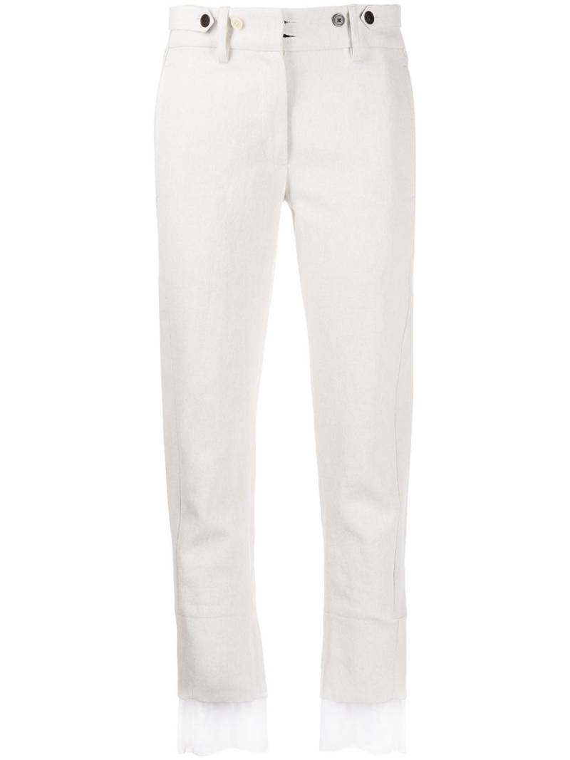 Ann Demeulemeester contrasting-cuffs straight trousers - Neutrals von Ann Demeulemeester