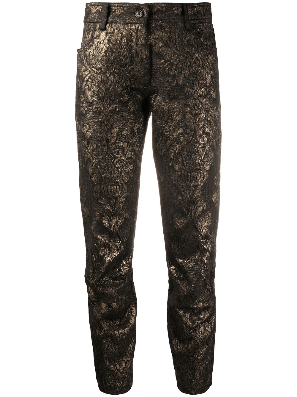 Ann Demeulemeester cropped metallic thread trousers - Black von Ann Demeulemeester