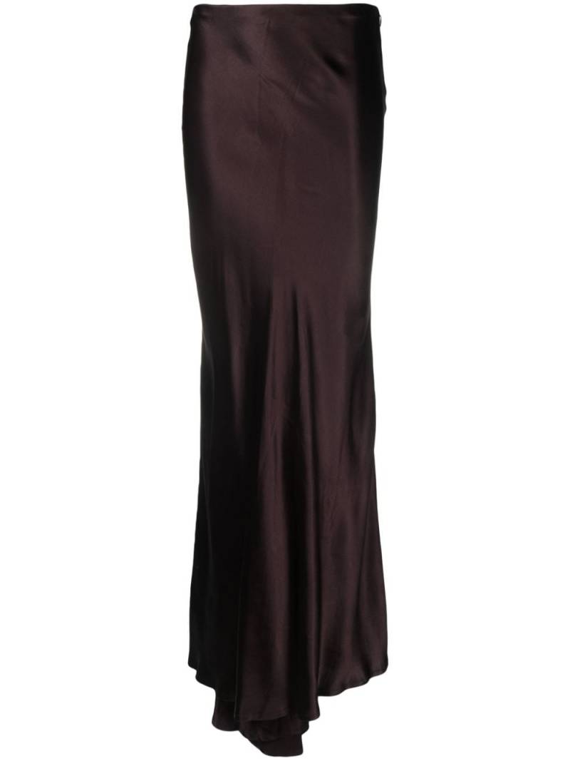 Ann Demeulemeester draped satin maxi skirt - Brown von Ann Demeulemeester