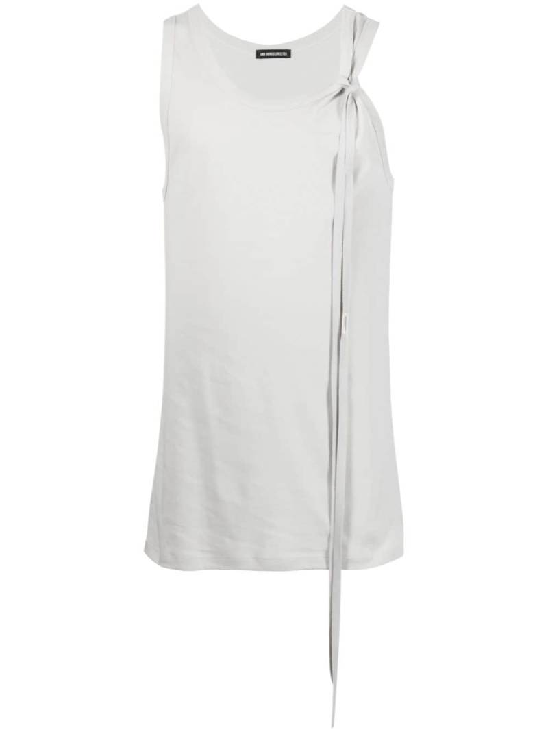 Ann Demeulemeester knotted cotton tank top - Grey von Ann Demeulemeester