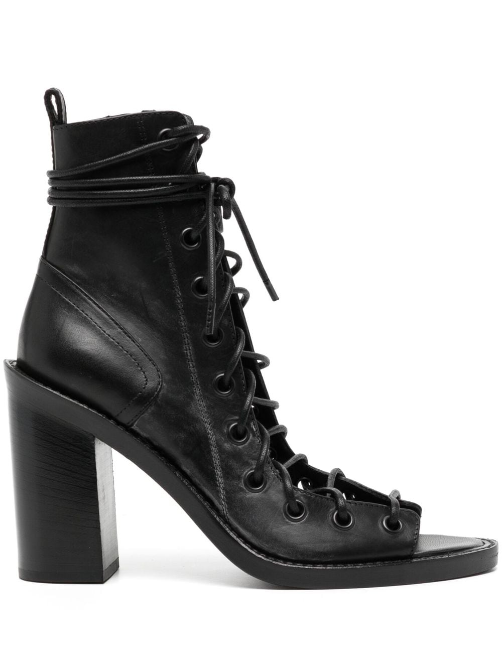 Ann Demeulemeester leather combat boots - Black von Ann Demeulemeester