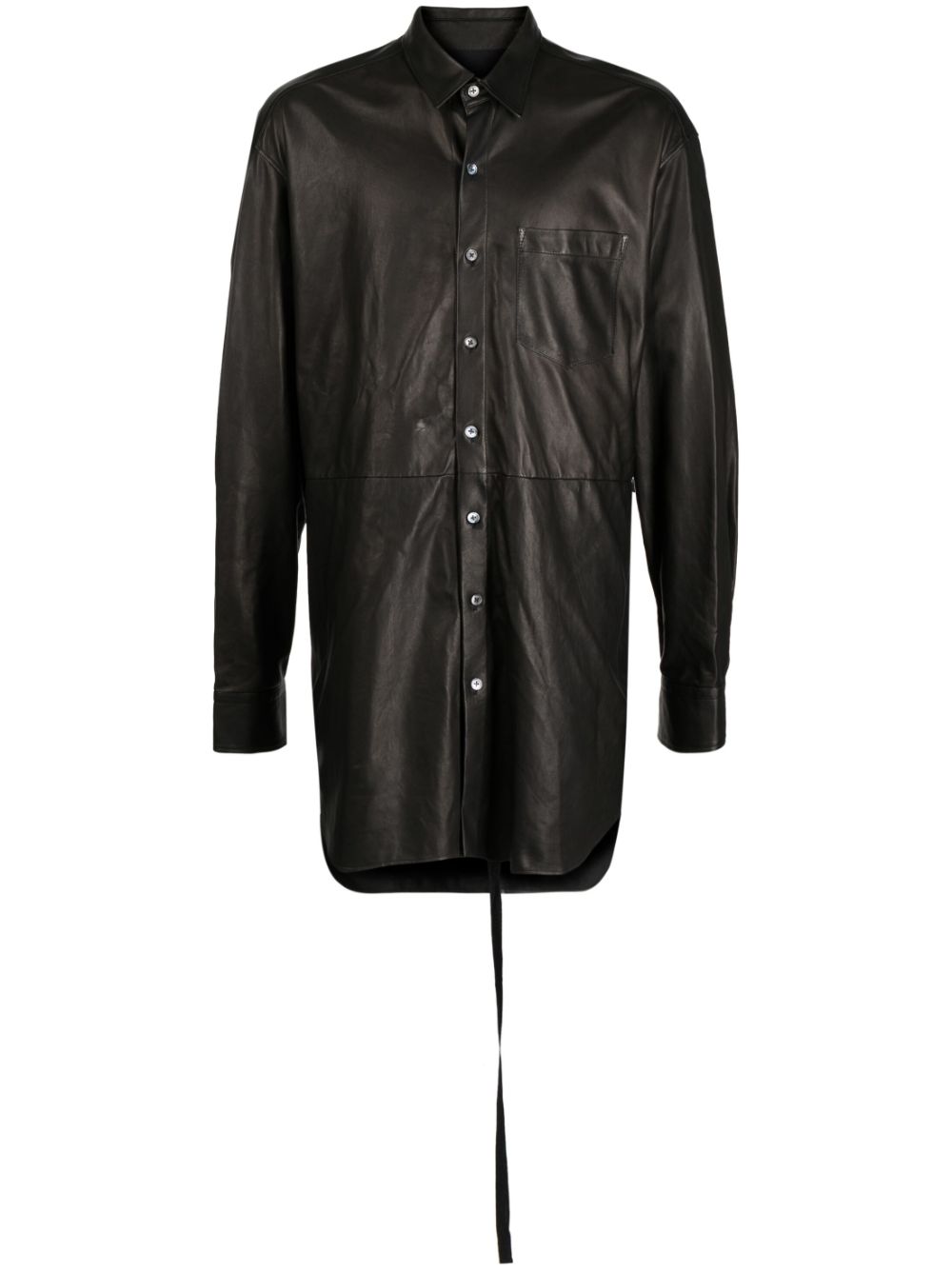 Ann Demeulemeester long-sleeve buttoned leather shirt - Black von Ann Demeulemeester