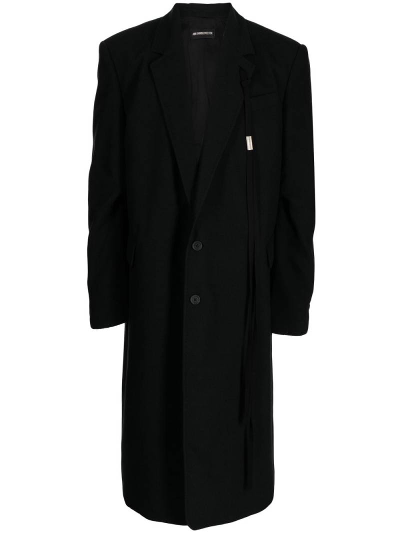 Ann Demeulemeester long tailored buttoned cotton coat - Black von Ann Demeulemeester