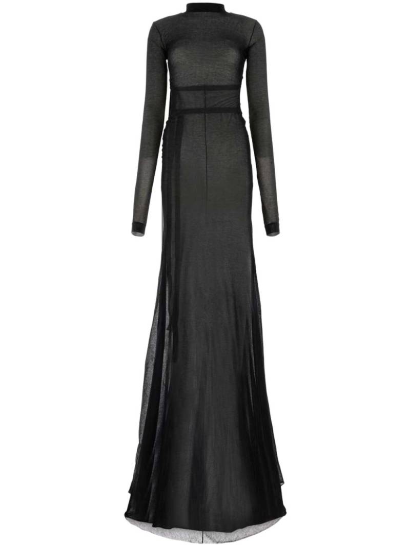 Ann Demeulemeester mock-neck chiffon overlay dress - Black von Ann Demeulemeester