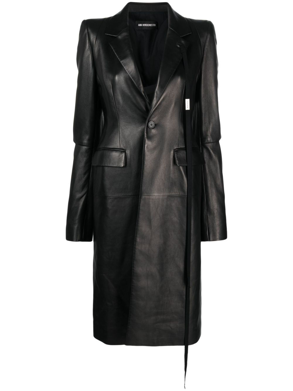 Ann Demeulemeester notched-lapels leather coat - Black von Ann Demeulemeester