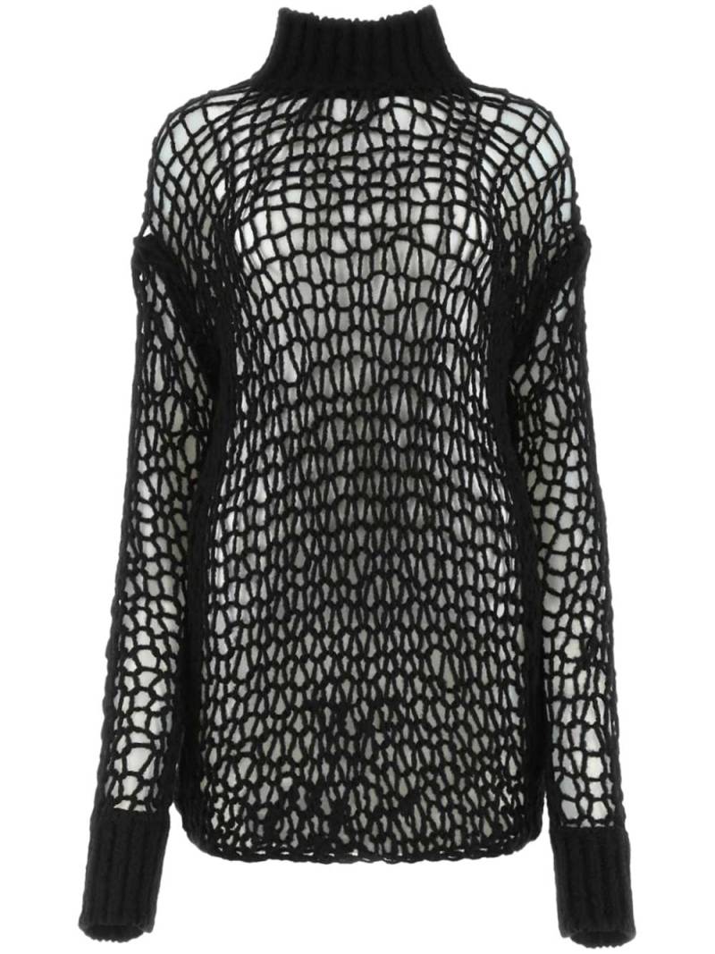 Ann Demeulemeester open-knit high-neck sweater - Black von Ann Demeulemeester