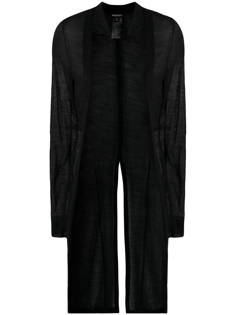 Ann Demeulemeester sheer fine knit cardigan - Black von Ann Demeulemeester