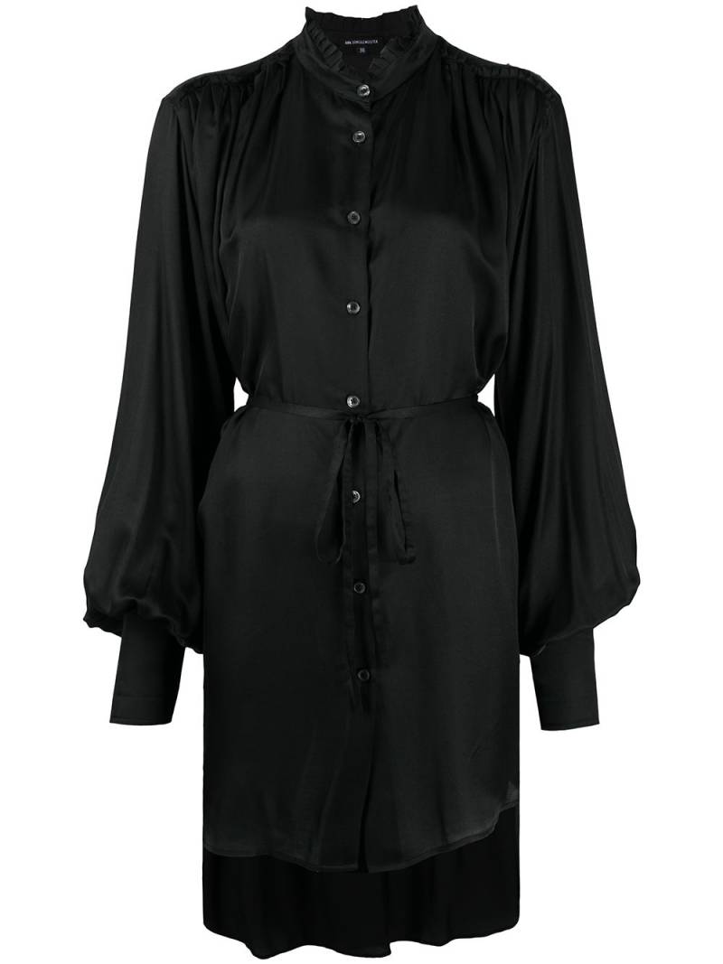 Ann Demeulemeester tie-fastening long-sleeve shirt - Black von Ann Demeulemeester