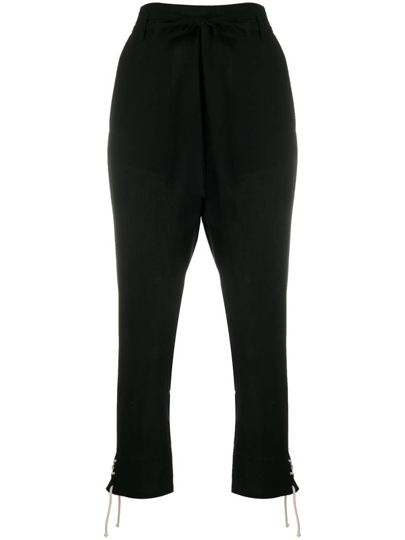 Ann Demeulemeester tie waist trousers - Black von Ann Demeulemeester