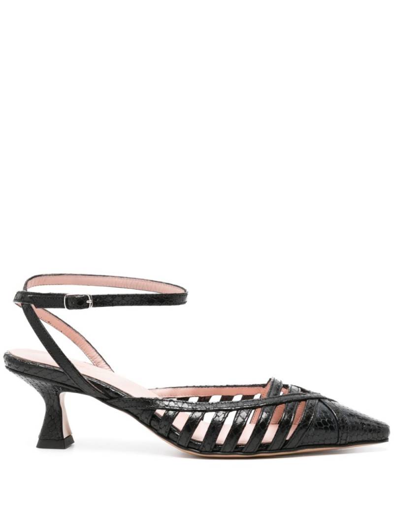 Anna F. 67mm snakeskin-effect pumps - Black von Anna F.